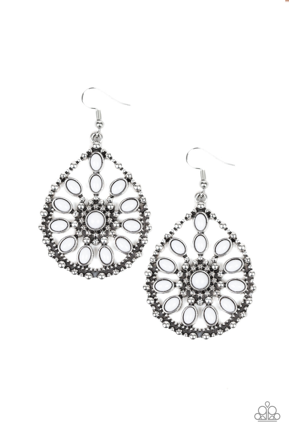 Paparazzi Accessories-Free To Roam White Earrings