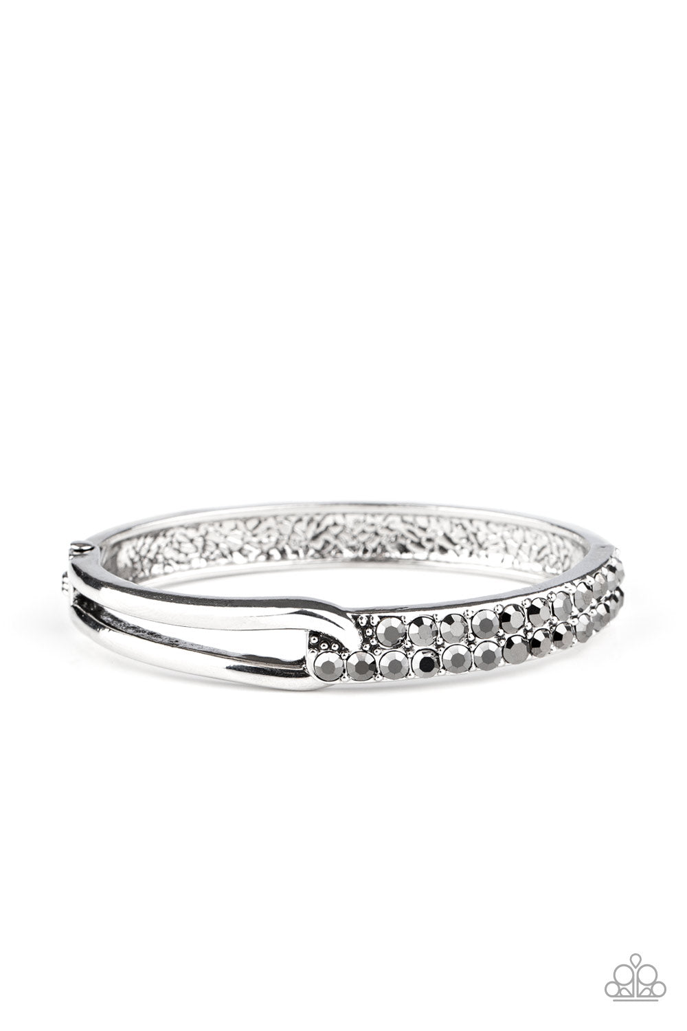 Paparazzi Accessories-Freeze! Silver Hematite Bangle Bracelet