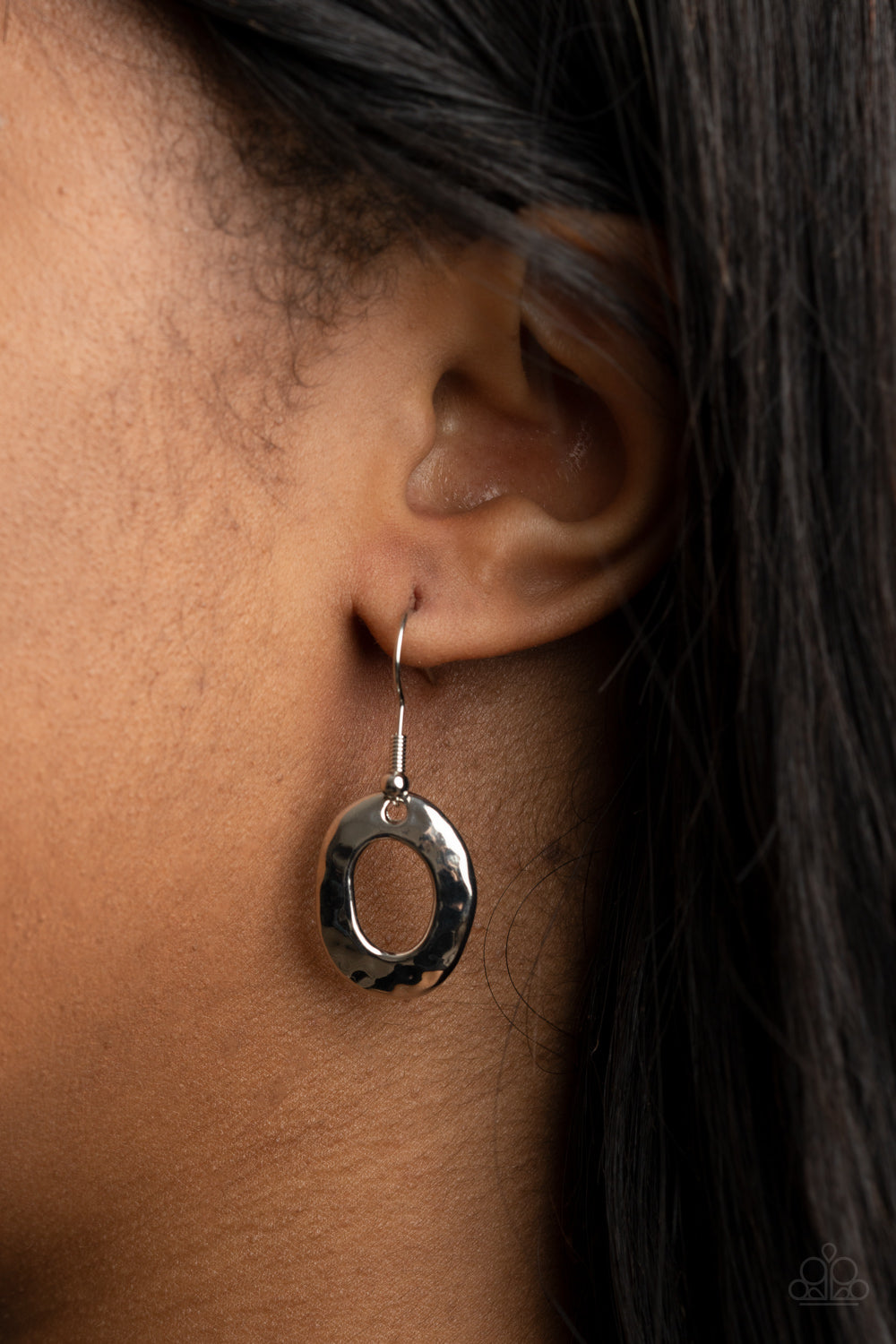 Paparazzi Accessories-Gallery Artisan Asymmetrical Oval Teardrop Earrings