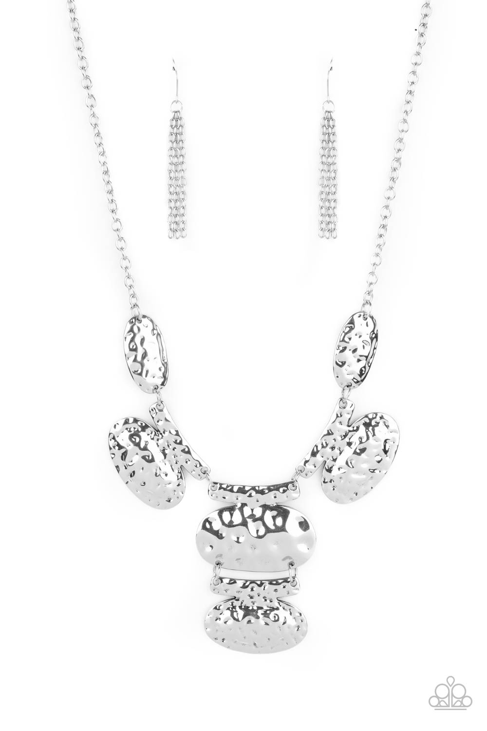Paparazzi Accessories-Gallery Relic Silver Oval Plates Necklace Set