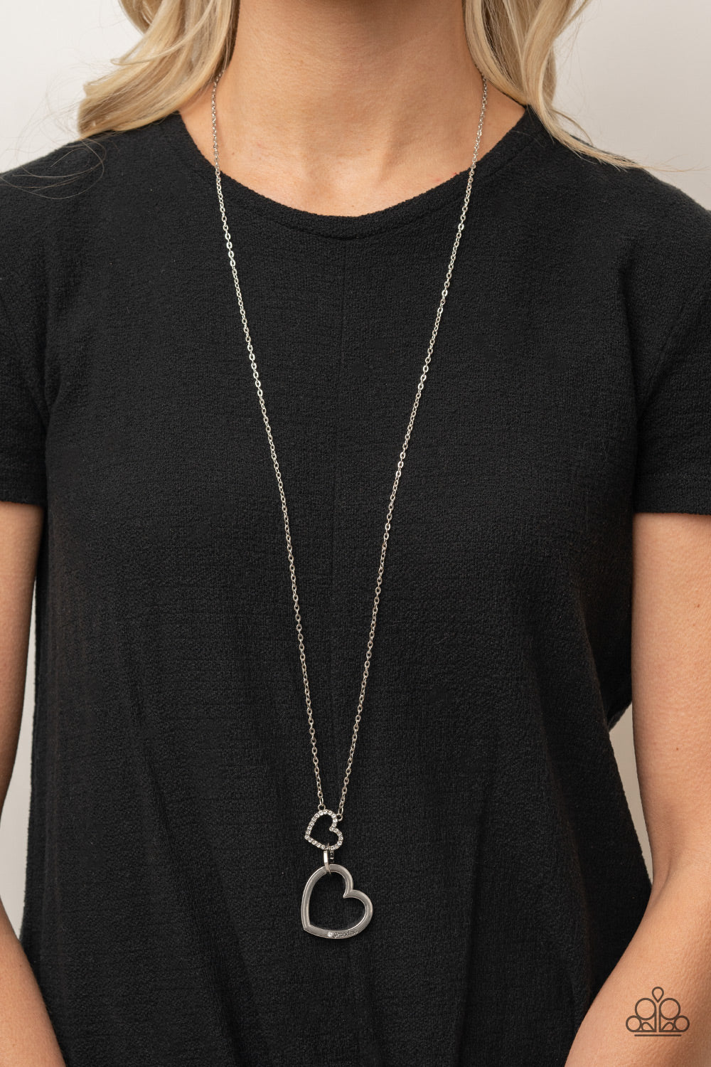 Paparazzi Accessories-Grandma Glow White Mothers Day Heart Necklace Set