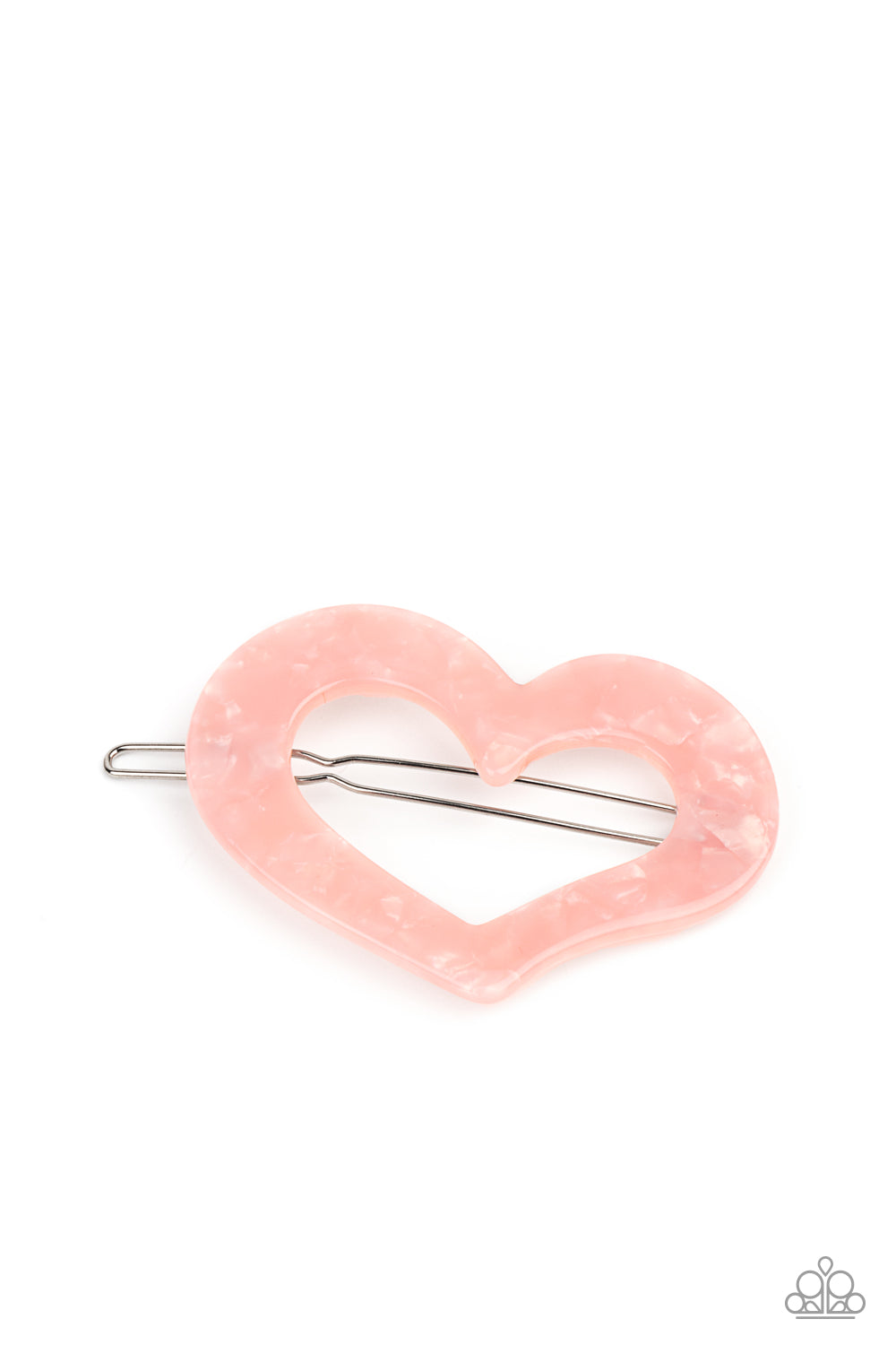 Paparazzi Accessories-HEART Not To Love Pink Hair Clip