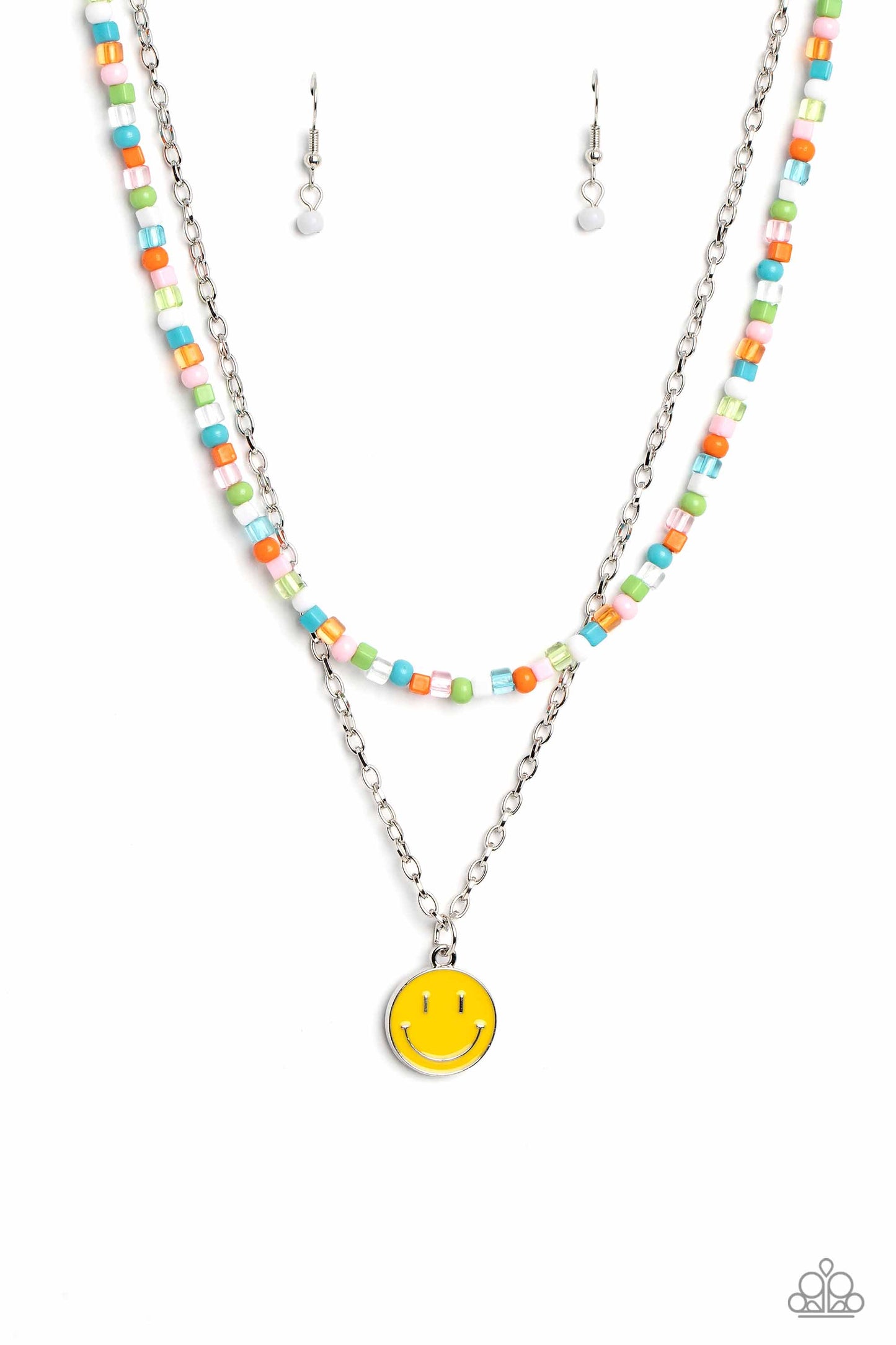 Paparazzi Accessories-High School Reunion Multi Bead Smiley Necklace Set