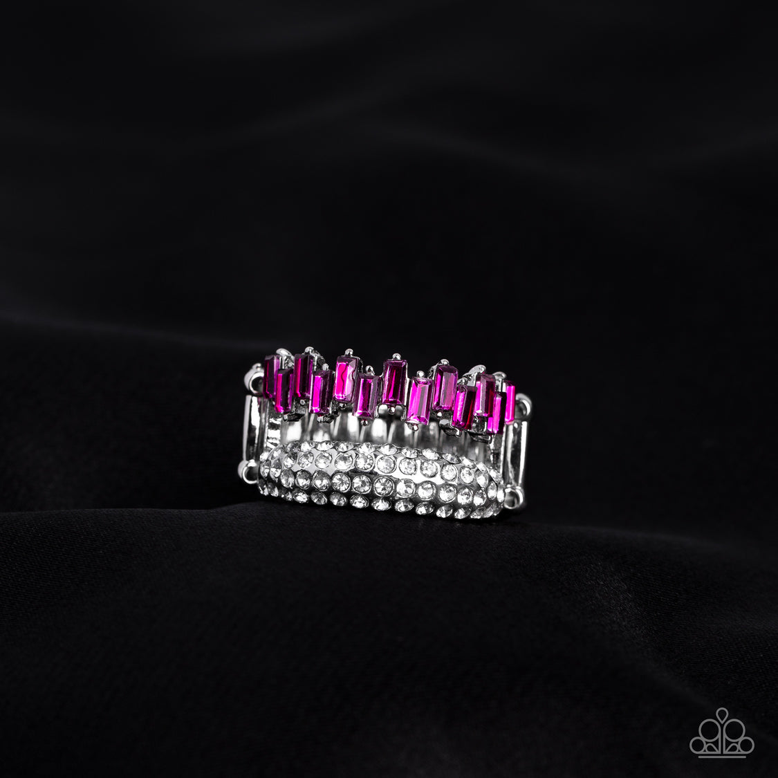 Paparazzi Accessories-Hold Your CROWN High Pink Emerald Rhinestone Ring