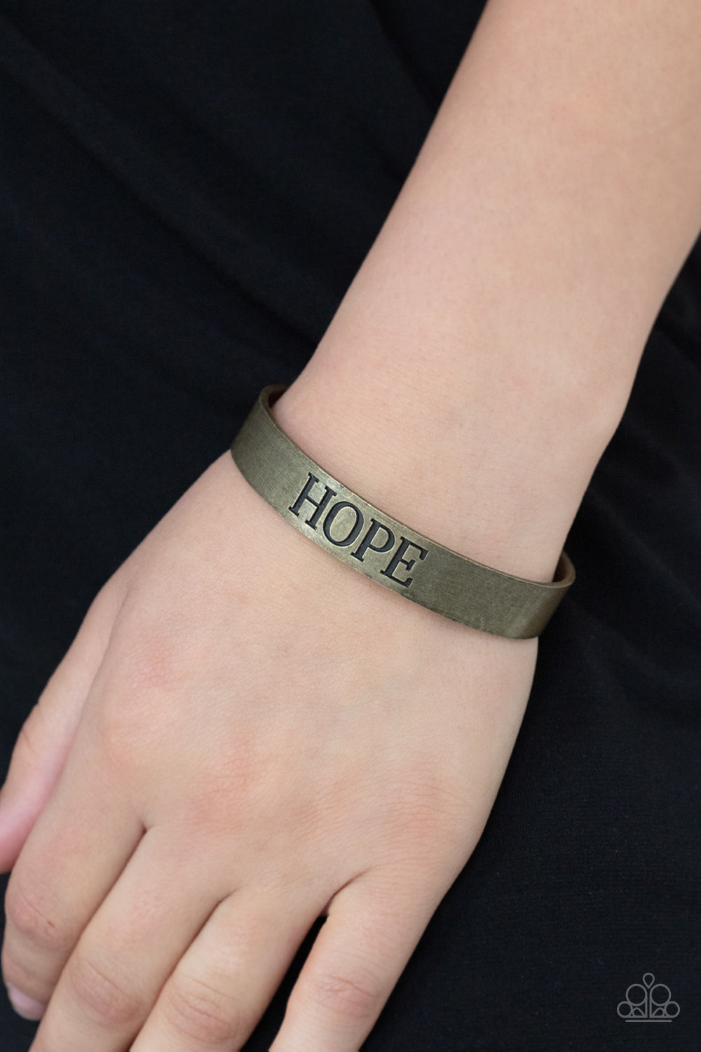 Paparazzi Accessories-Hope Makes The World Go Round Brass Inspirational Cuff Bracelet