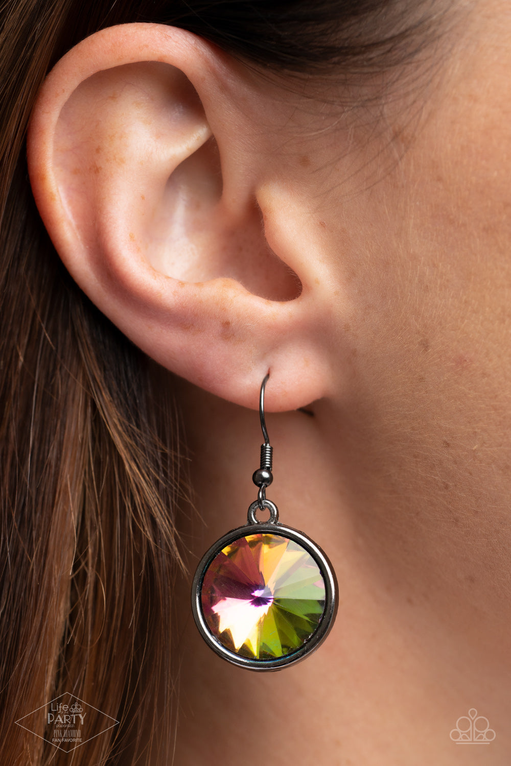 Paparazzi Accessories-Hypnotized Multi Oil Spill Oval Ring Necklace Set