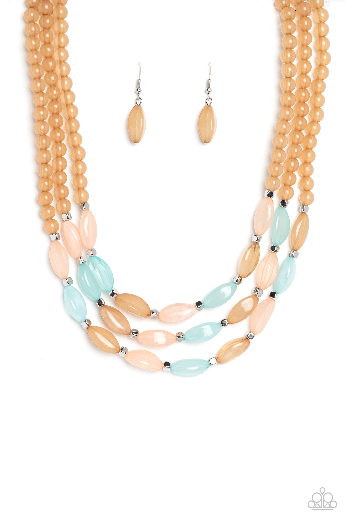 Paparazzi Accessories-I BEAD You Now Multi Cloudy Oval Bead Necklace Set
