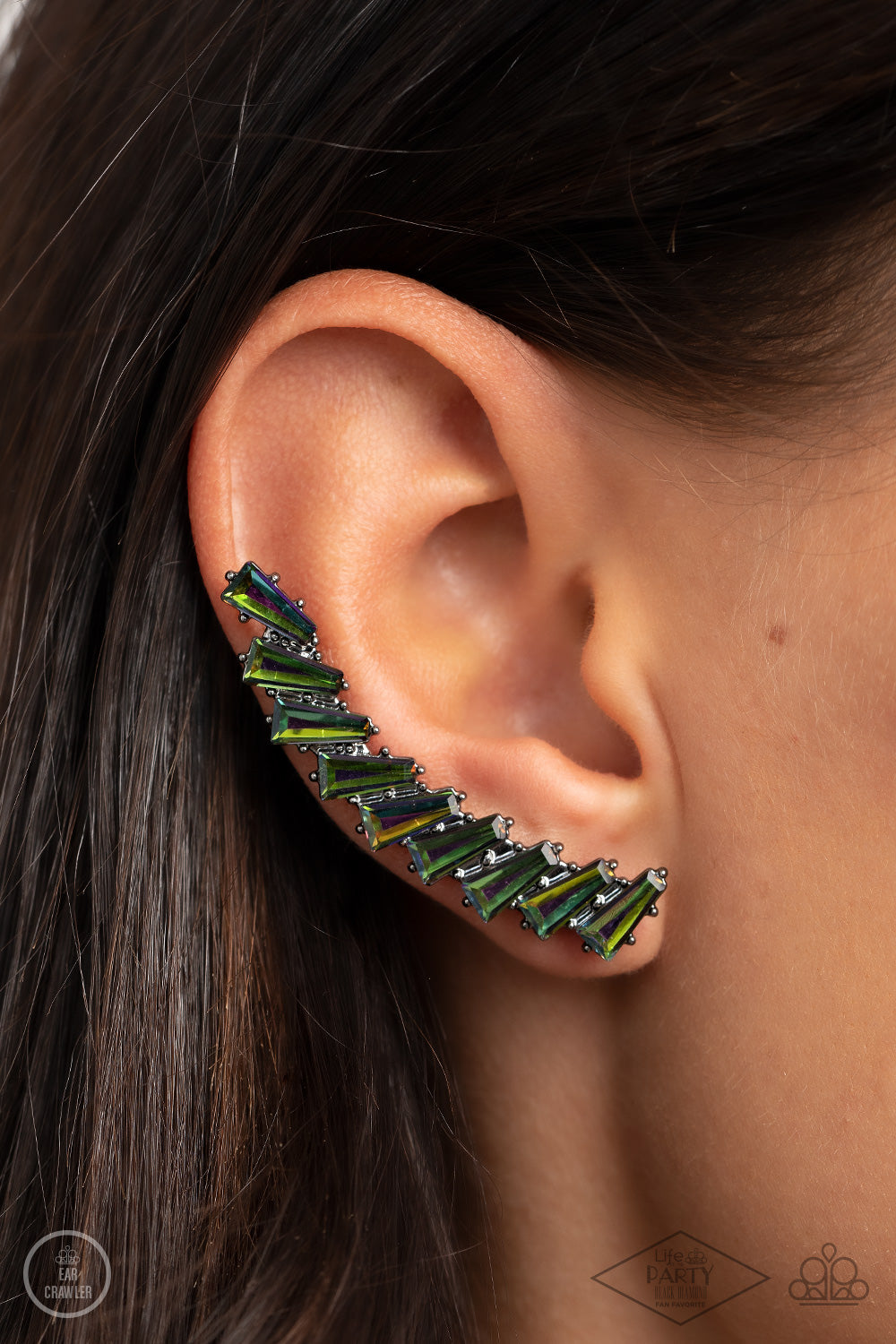 Paparazzi Accessories-I Think ICE Can Stacked Oil Spill Earrings
