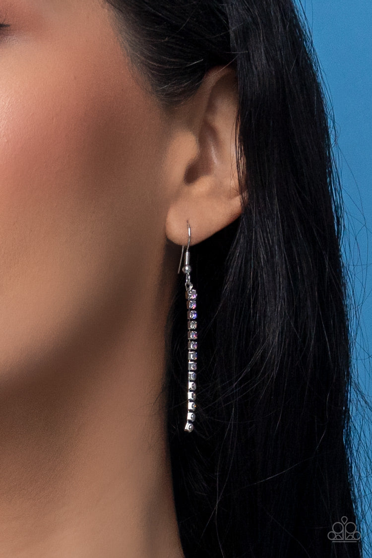 Paparazzi Accessories-Infinitely Icy Iridescent Loop LOTP Necklace Set