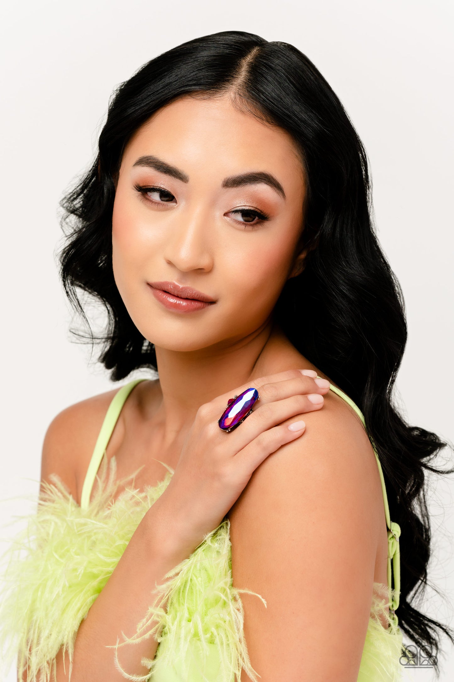 Paparazzi Accessories-Interdimensional Dimension Pink Stellar Blue Ring