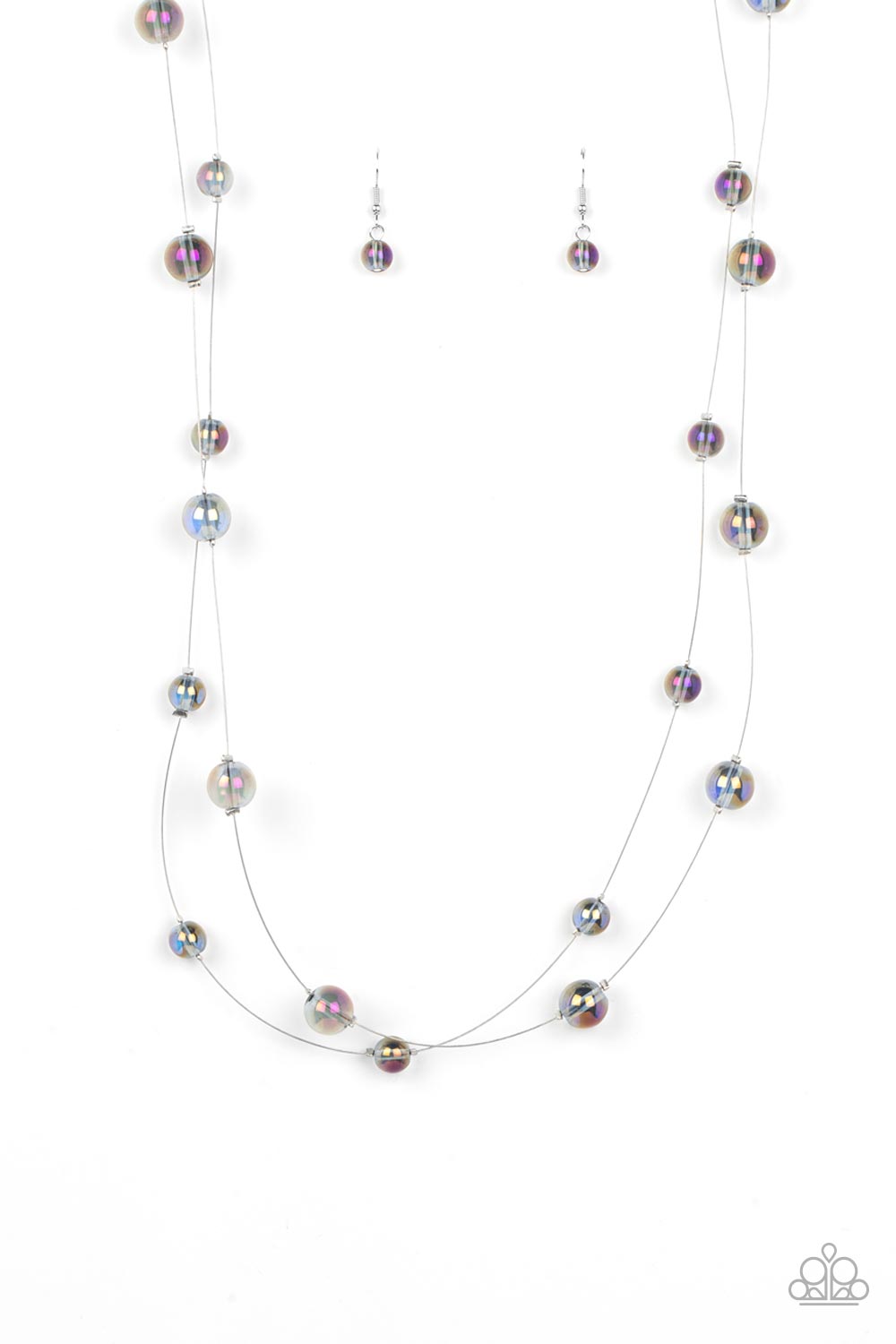 Paparazzi Accessories-Interstellar Illusions Purple Glassy Bead Necklace Set