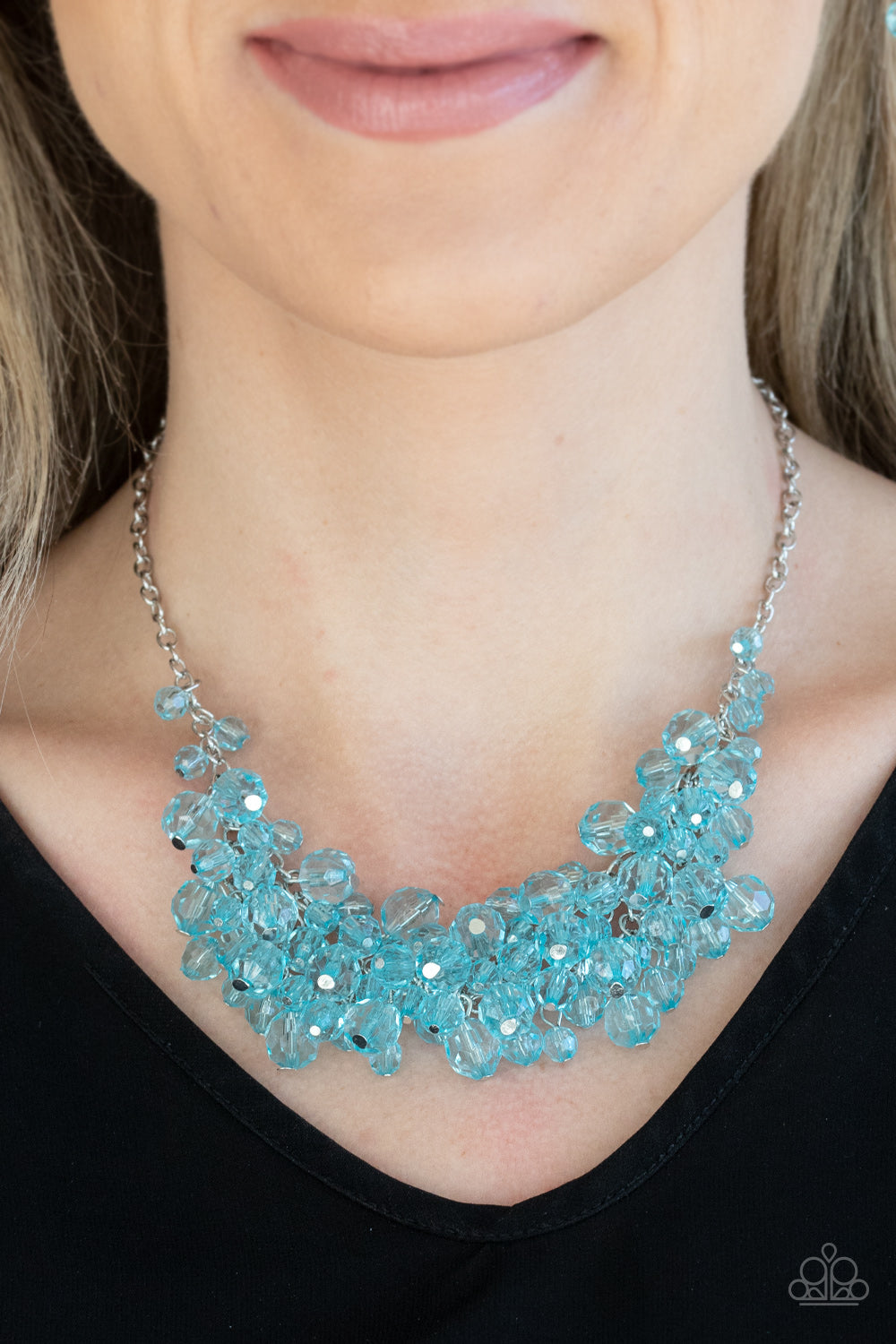 Paparazzi Accessories-Let The Festivities Begin blue Crystal Bead Necklace Set