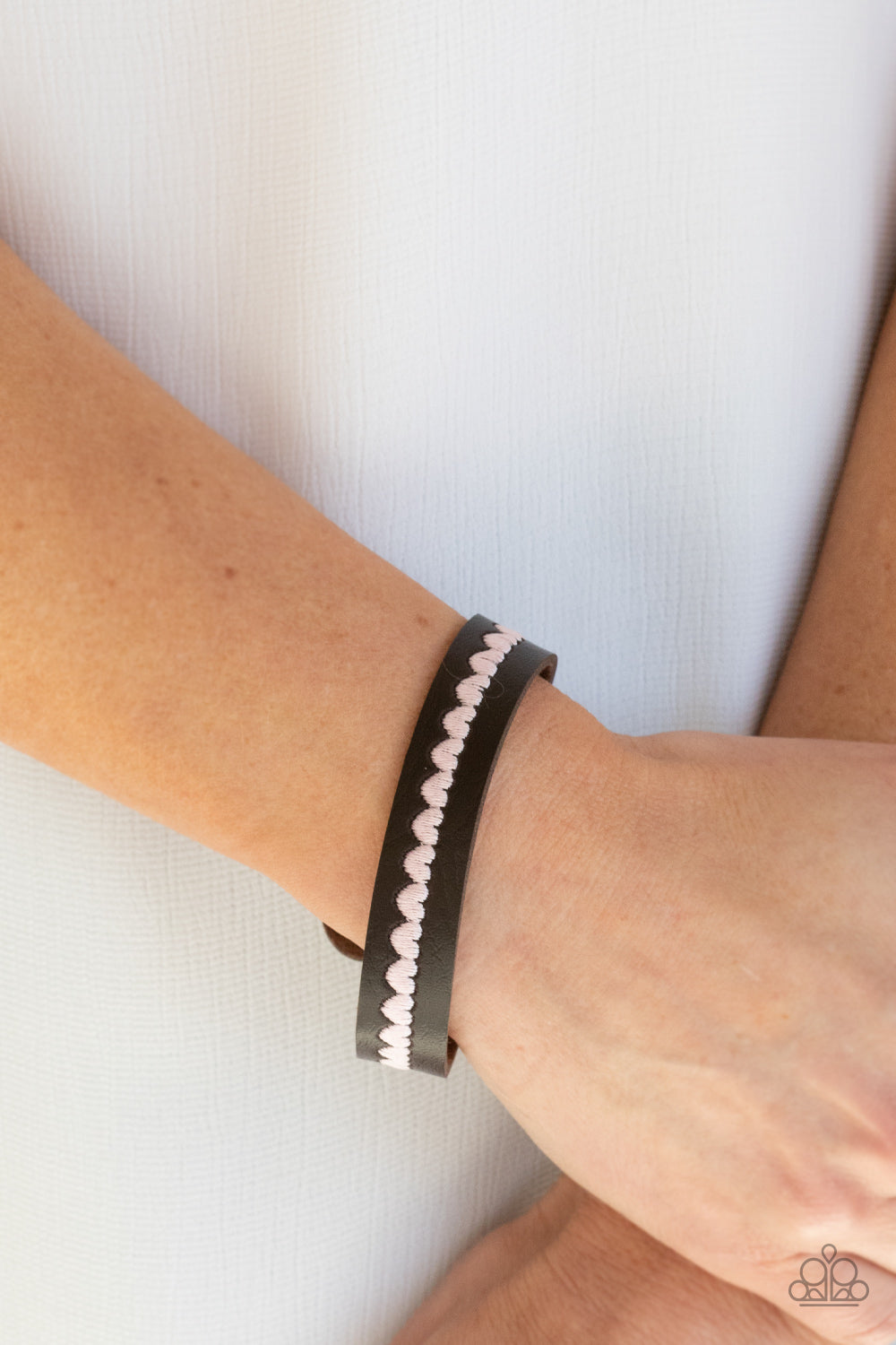 Paparazzi Accessories-Made With Love Pink Heart Leather Bracelet