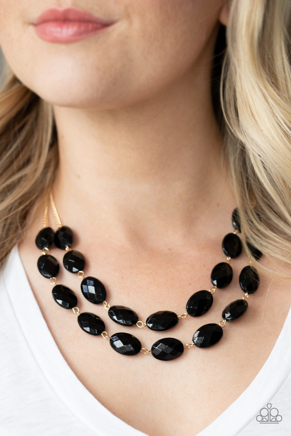 Paparazzi Accessories-Max Volume Black Oval Necklace Set