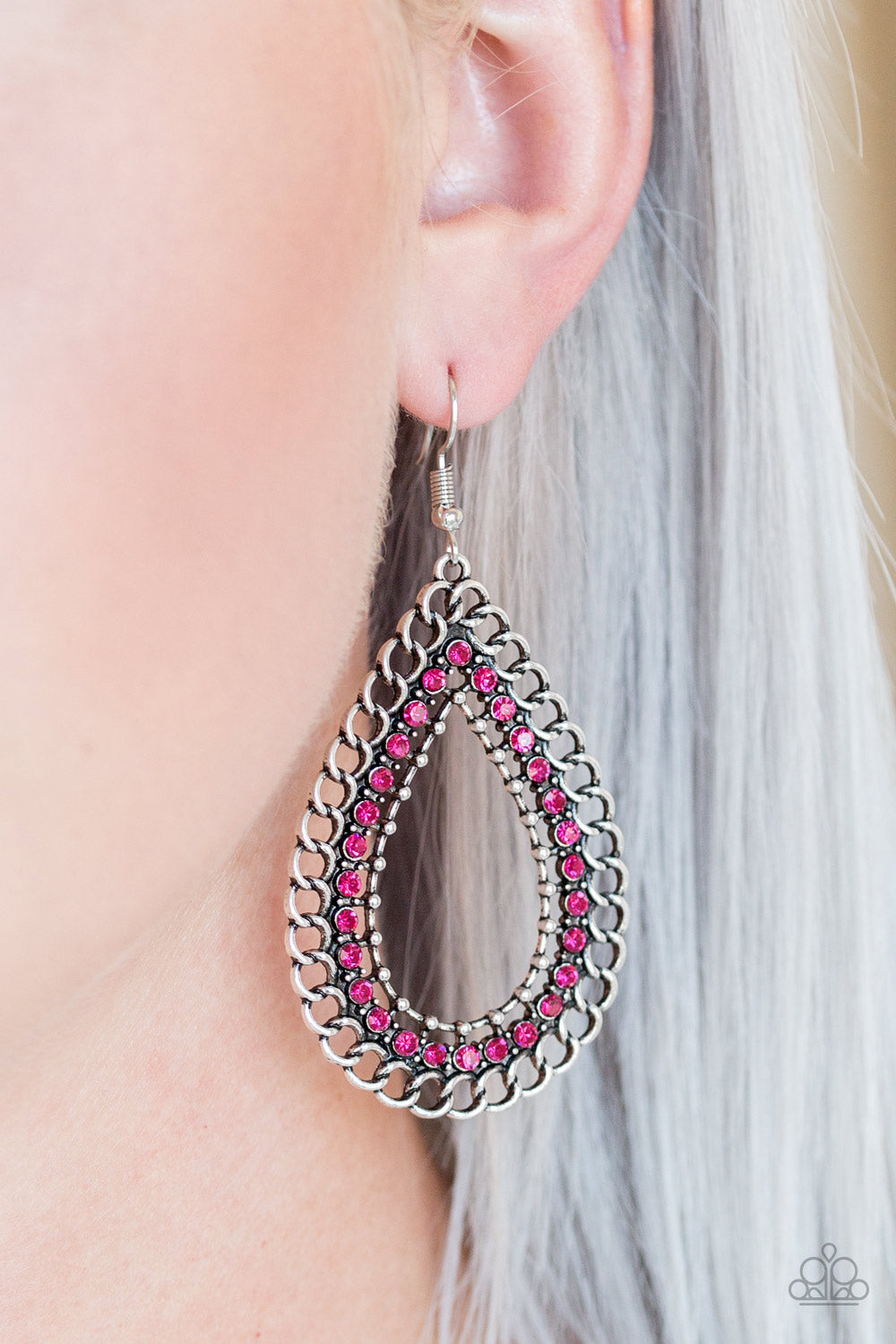 Paparazzi Accessories-Mechanical Marvel Pink Earrings