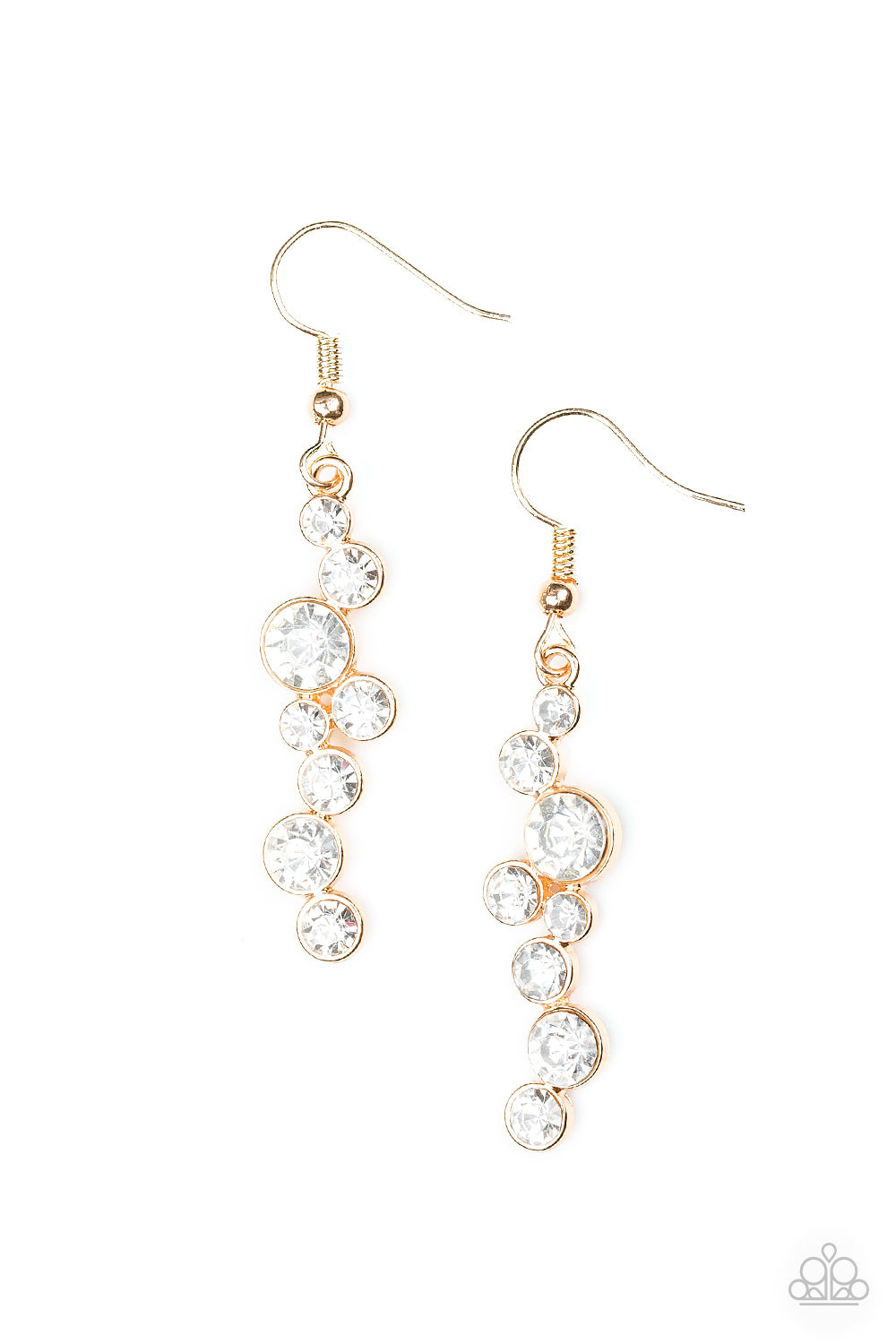Paparazzi Accessories-Milky Way Magnificence Gold Earrings