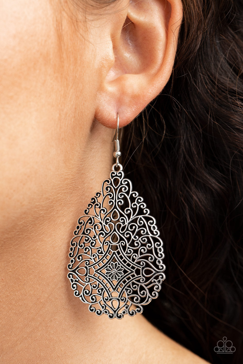 Paparazzi Accessories-Napa Valley Silver Earrings