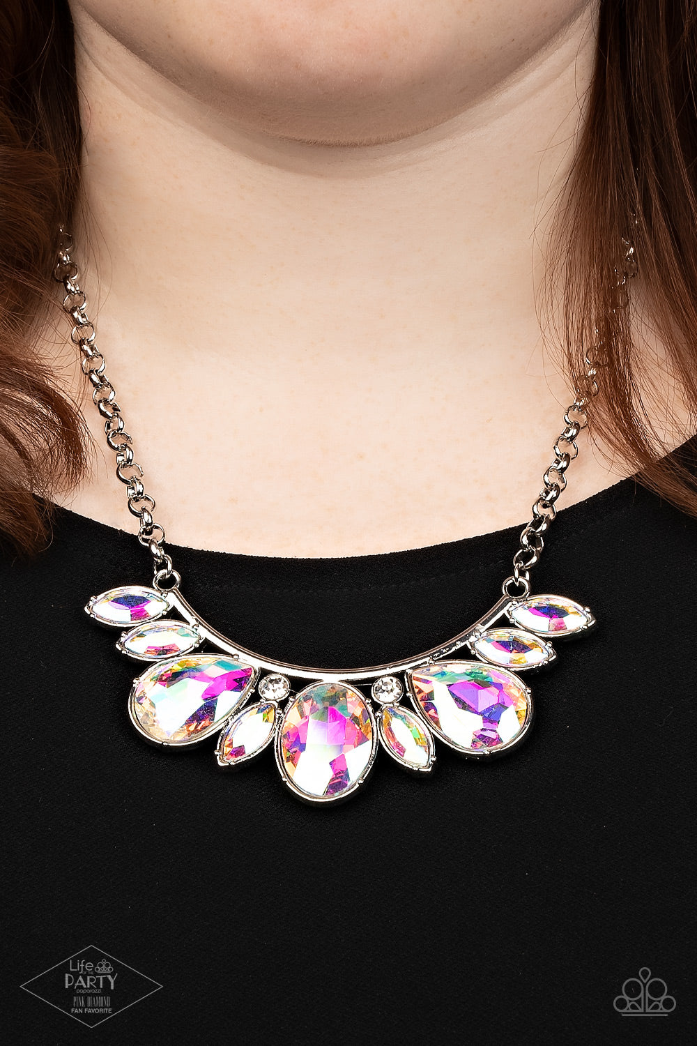 Paparazzi Accessories-Never SLAY Never Iridescent Teardrop Necklace Set