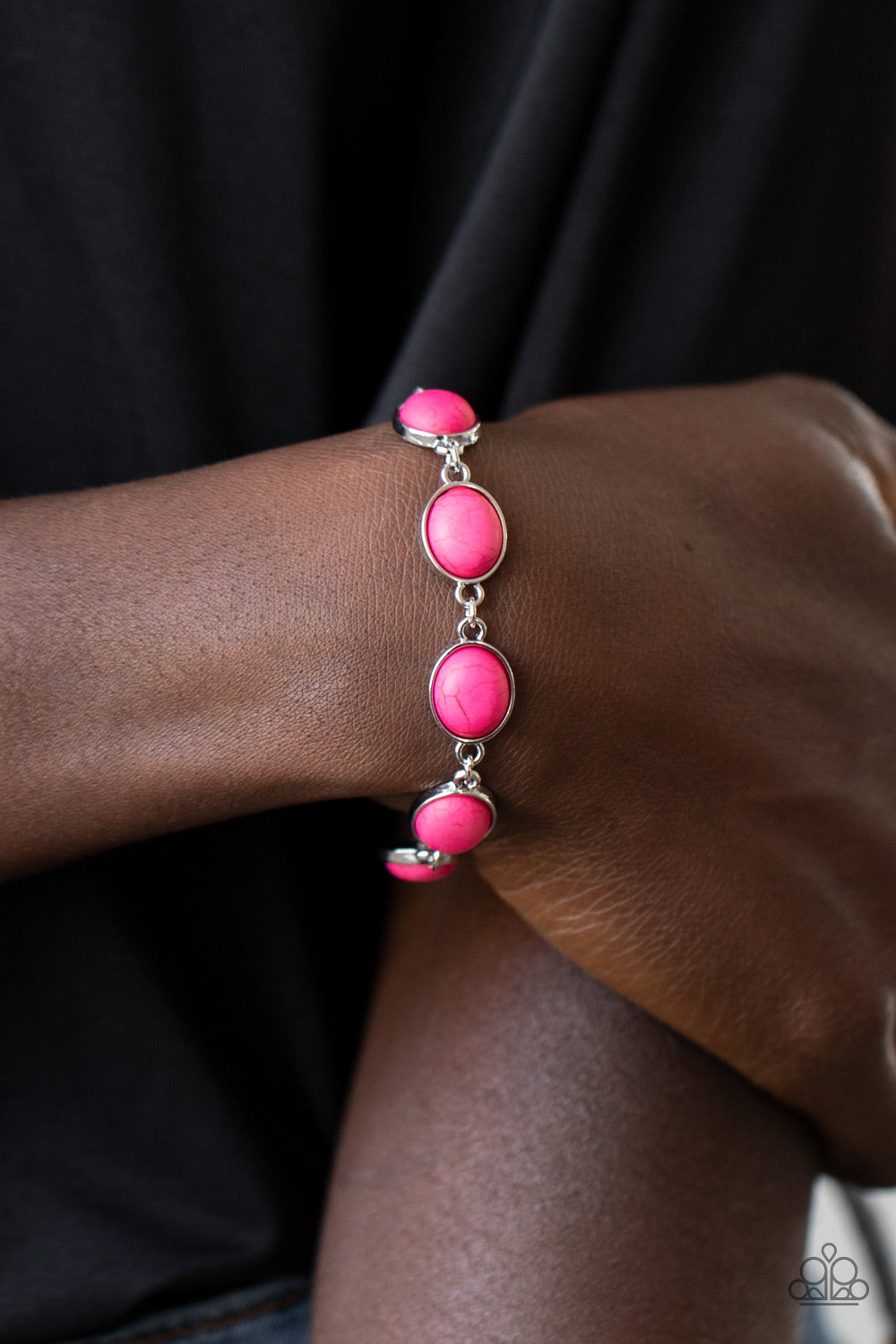 Paparazzi Accessories-Nice Stonework Pink Peacock Bracelet