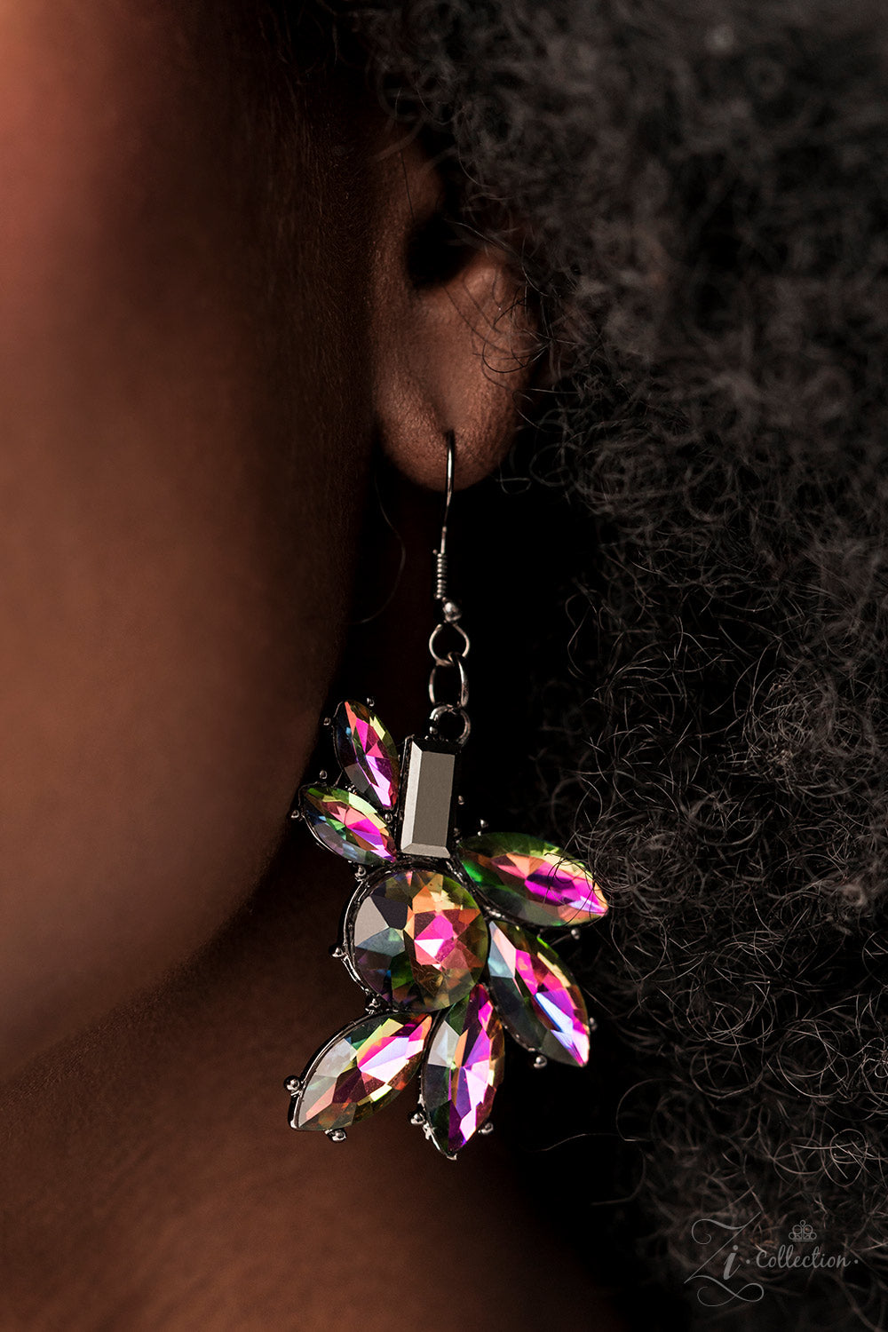 Paparazzi Accessories-Obsessed Oil Spill/Hematite 2023 ZI Necklace Set