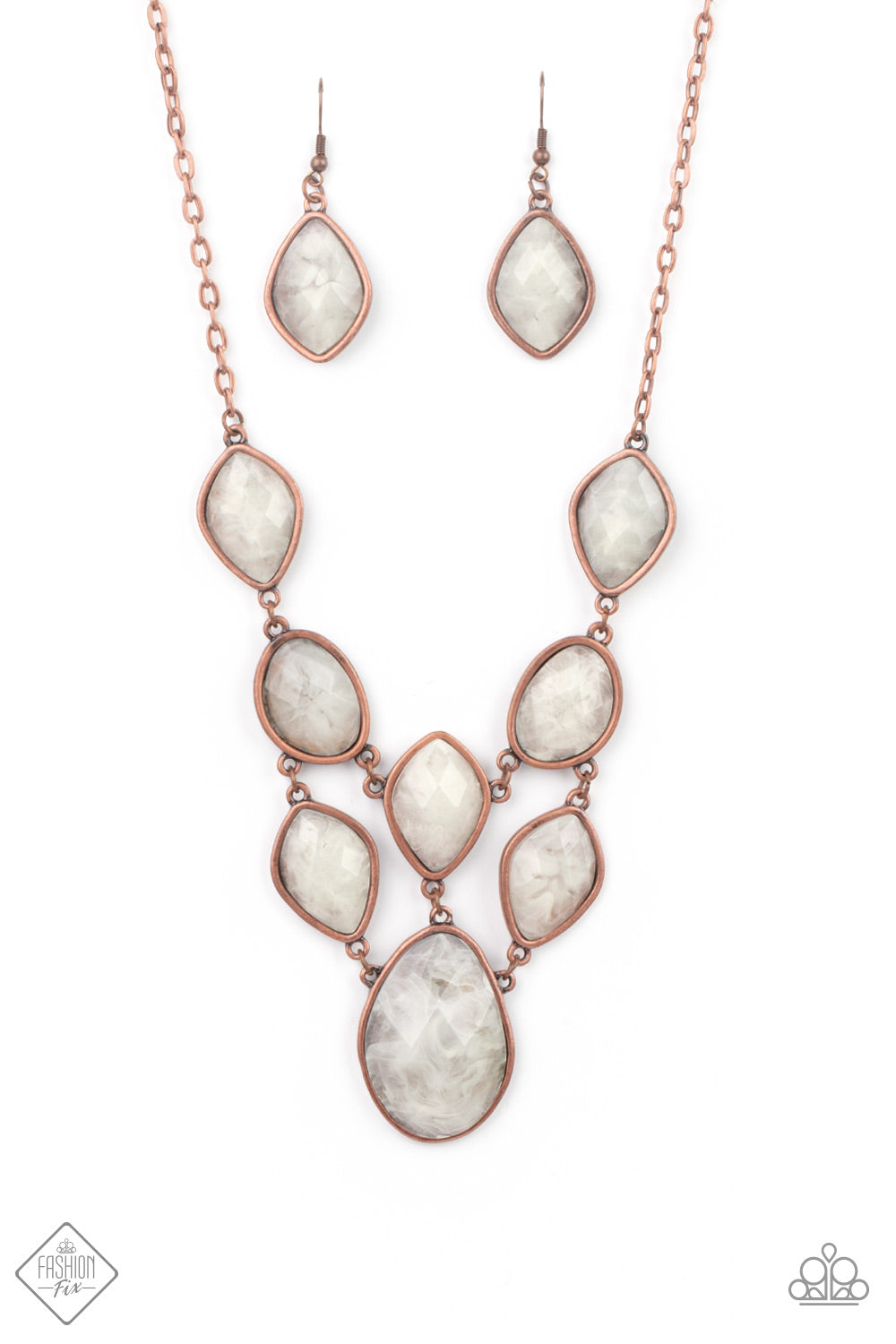 Paparazzi Accessories-Opulently Oracle Copper Stone Necklace Set