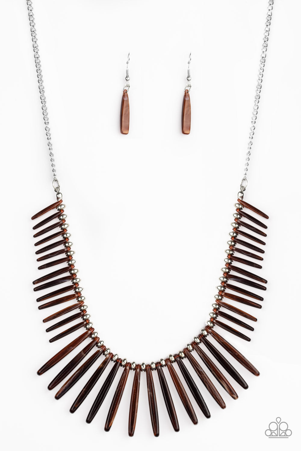 Paparazzi Accessories-Out of My Element Brown Necklace Set
