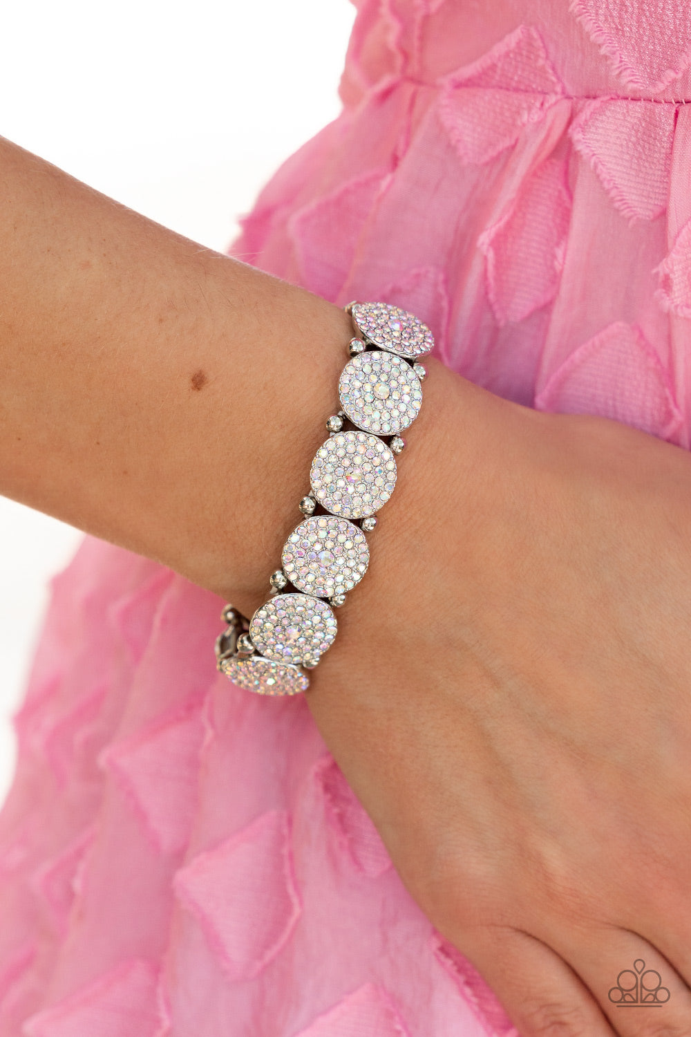 Paparazzi Accessories-Palace Intrigue Multi Iridescent Rhinestone LOTP Bracelet