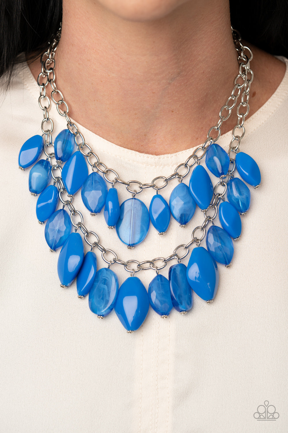 Paparazzi Accessories-Palm Beach Beauty Blue Necklace Set
