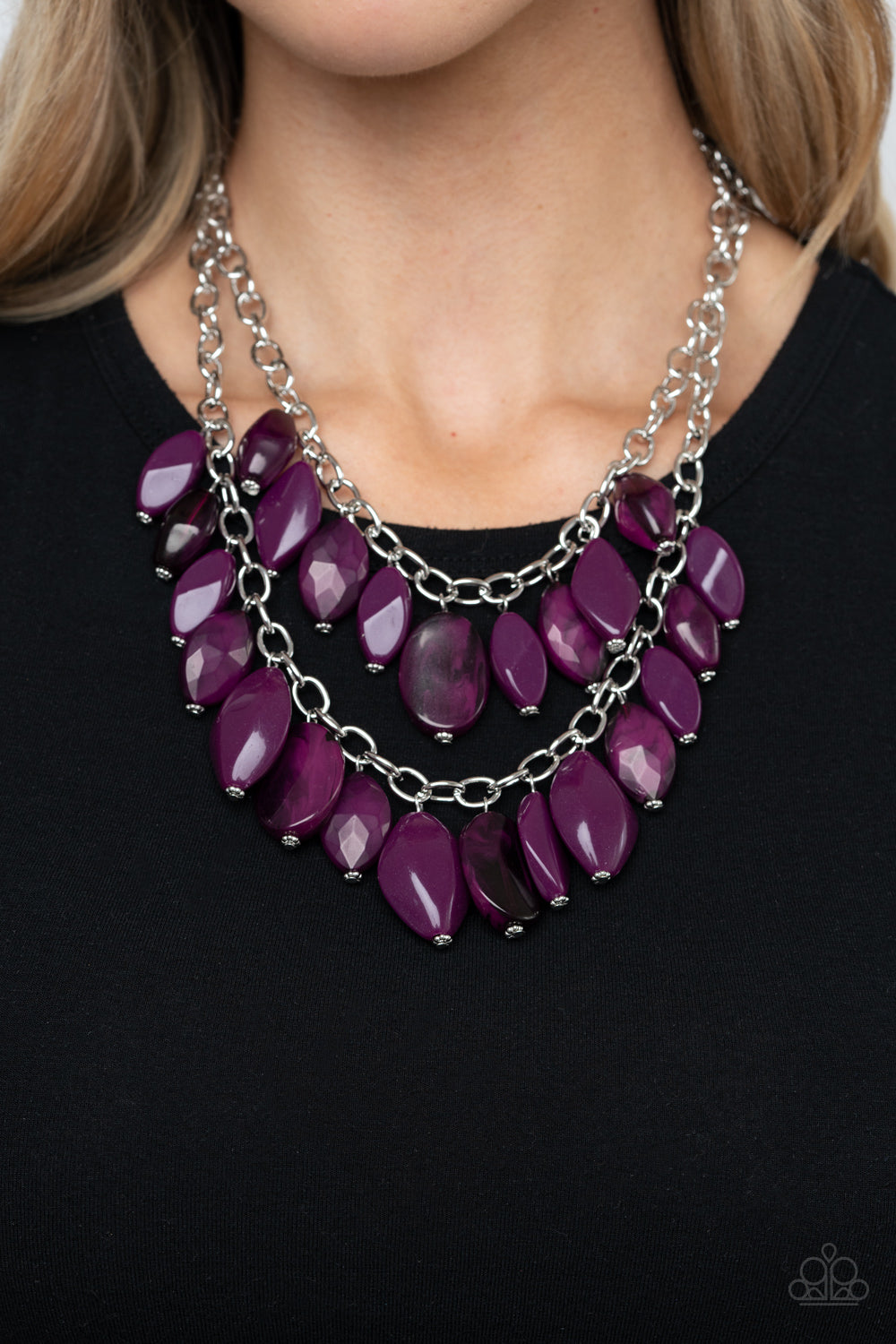 Paparazzi Accessories-Palm Beach Beauty Purple Necklace Set