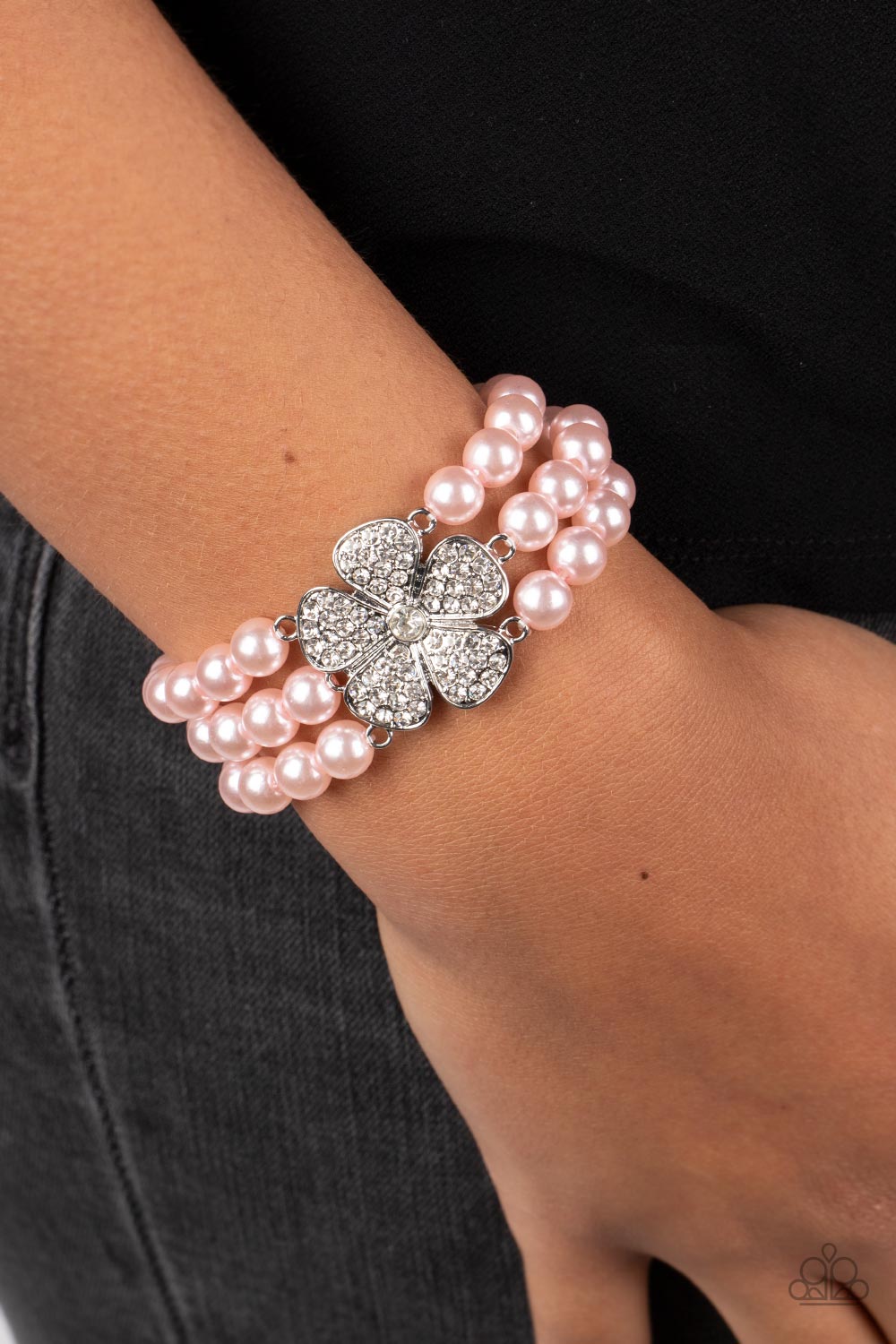 Paparazzi Accessories-Park Avenue Orchard Bubbly Pink Pearl Bracelet