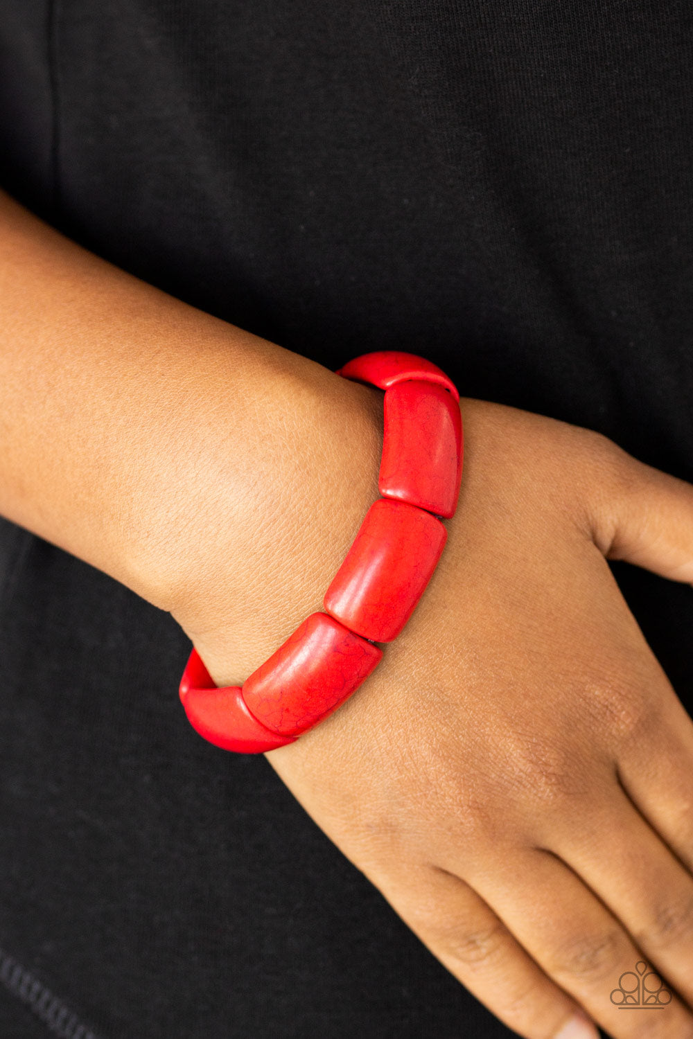 Paparazzi Accessories-Peace Out Red Stone Bracelet