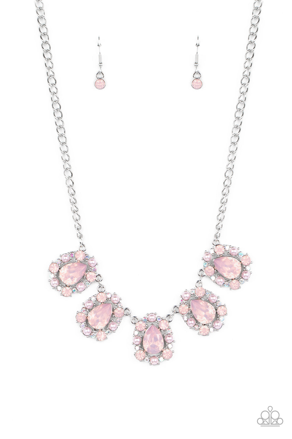 Paparazzi Accessories-Pearly Pond Pink Opalescent Pearl Necklace Set