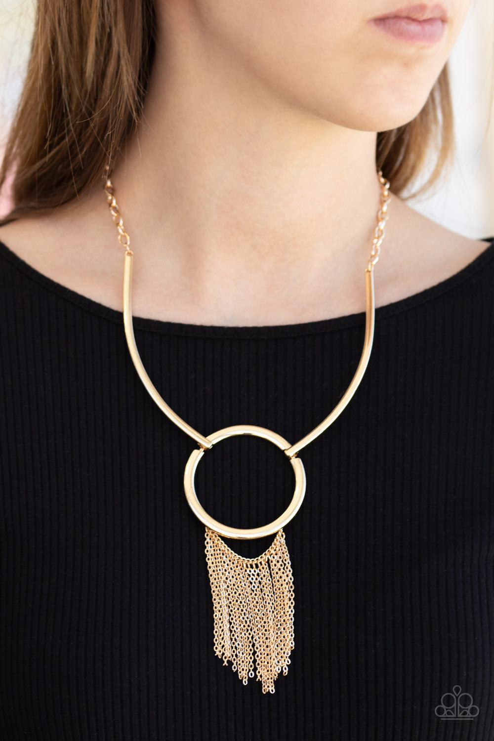 Paparazzi Accessories-Pharaoh Paradise Gold Hoop Necklace Set