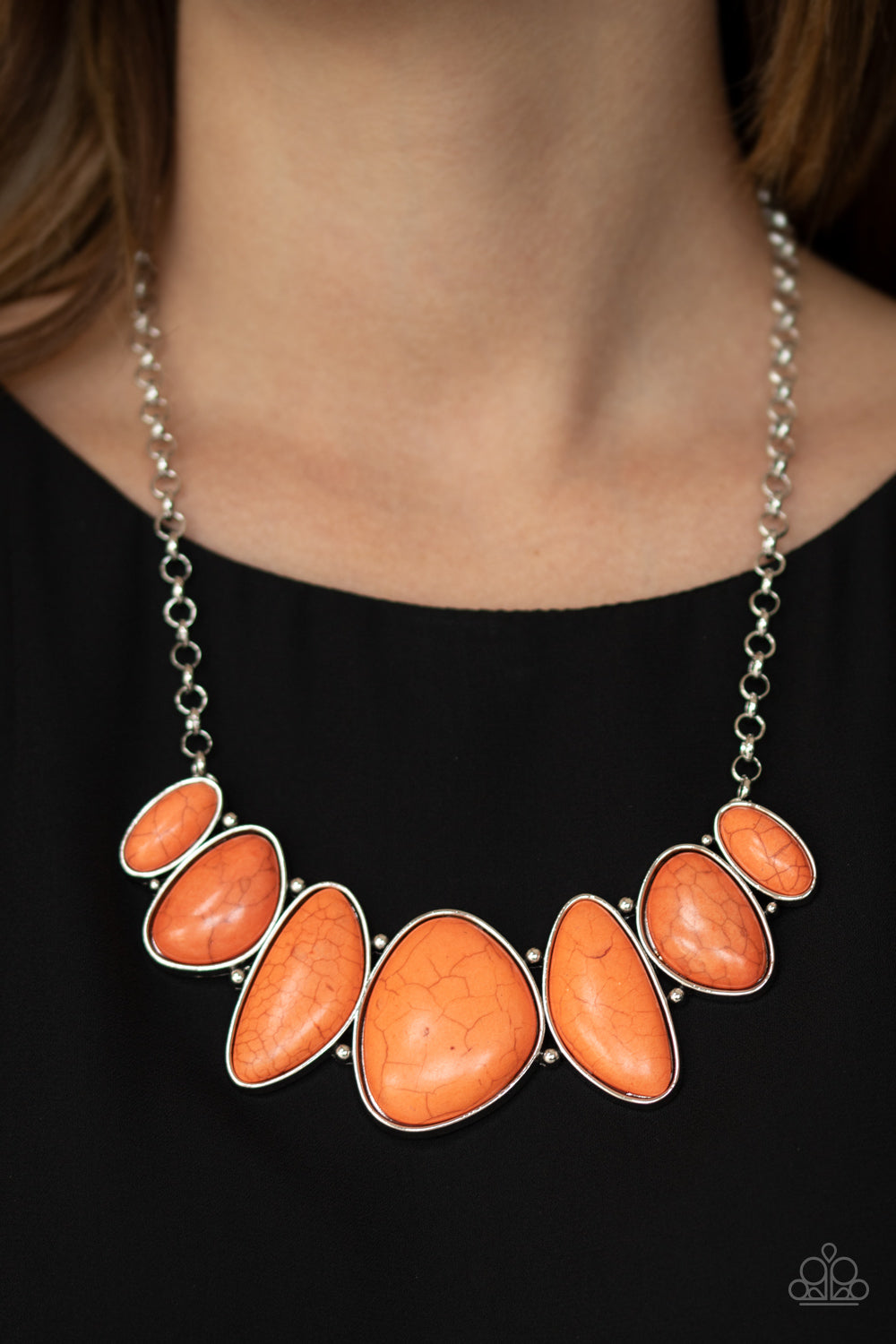 Paparazzi Accessories-Primitive Orange Stone Necklace Set