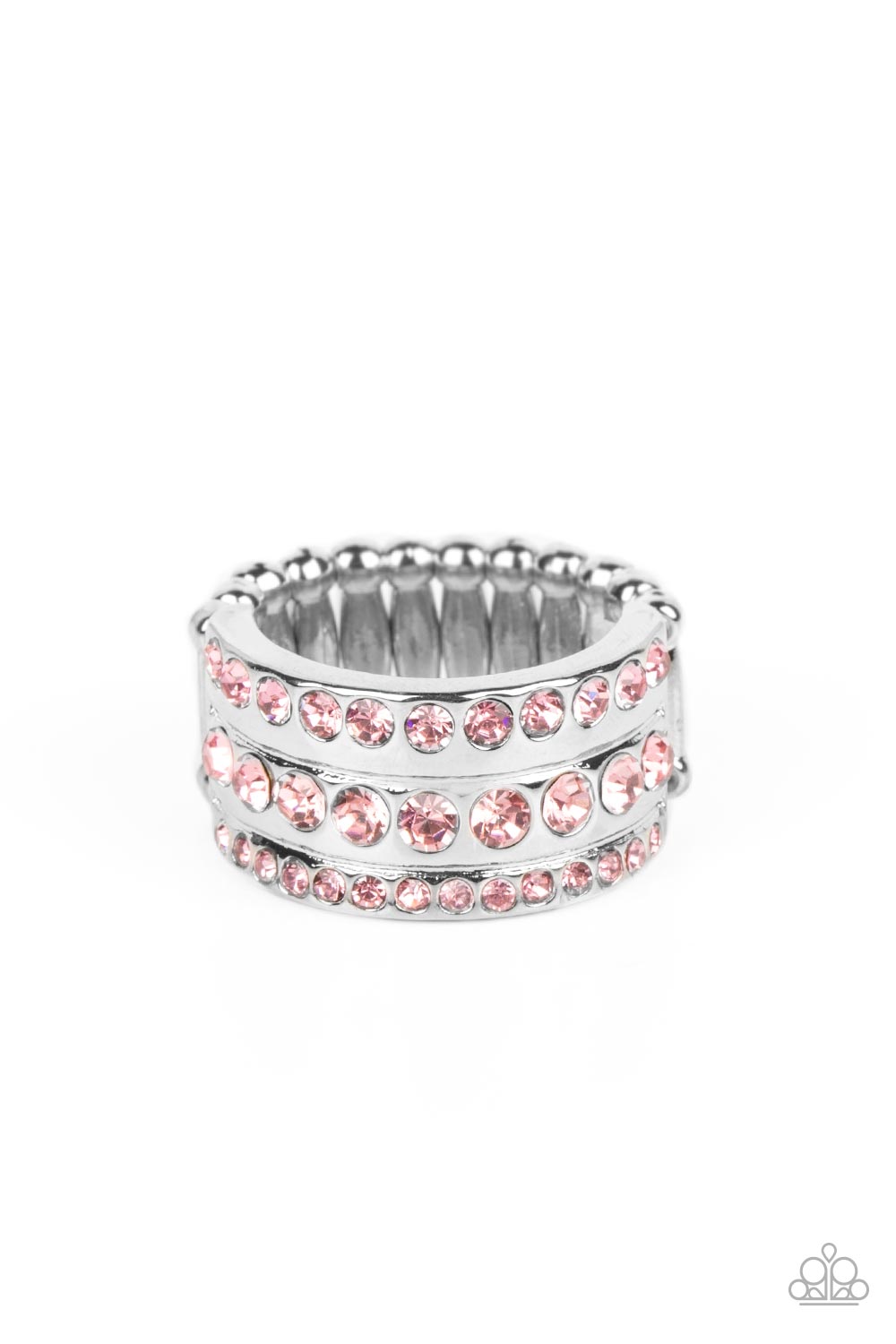 Paparazzi Accessories-Privileged Poise Pink Glittery Rhinestone Ring
