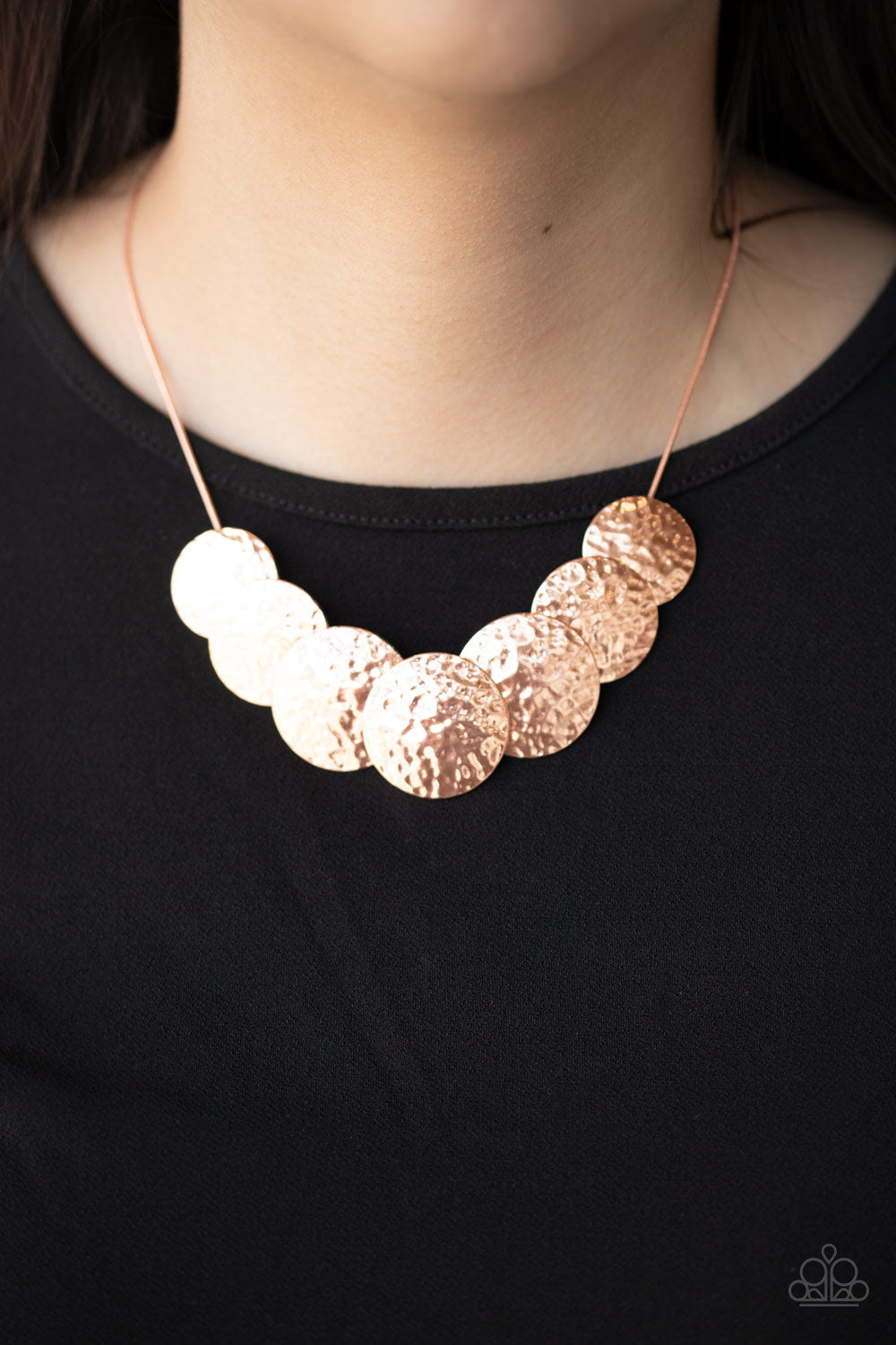 Paparazzi Accessories-RADIAL Waves Copper Disc Necklace Set