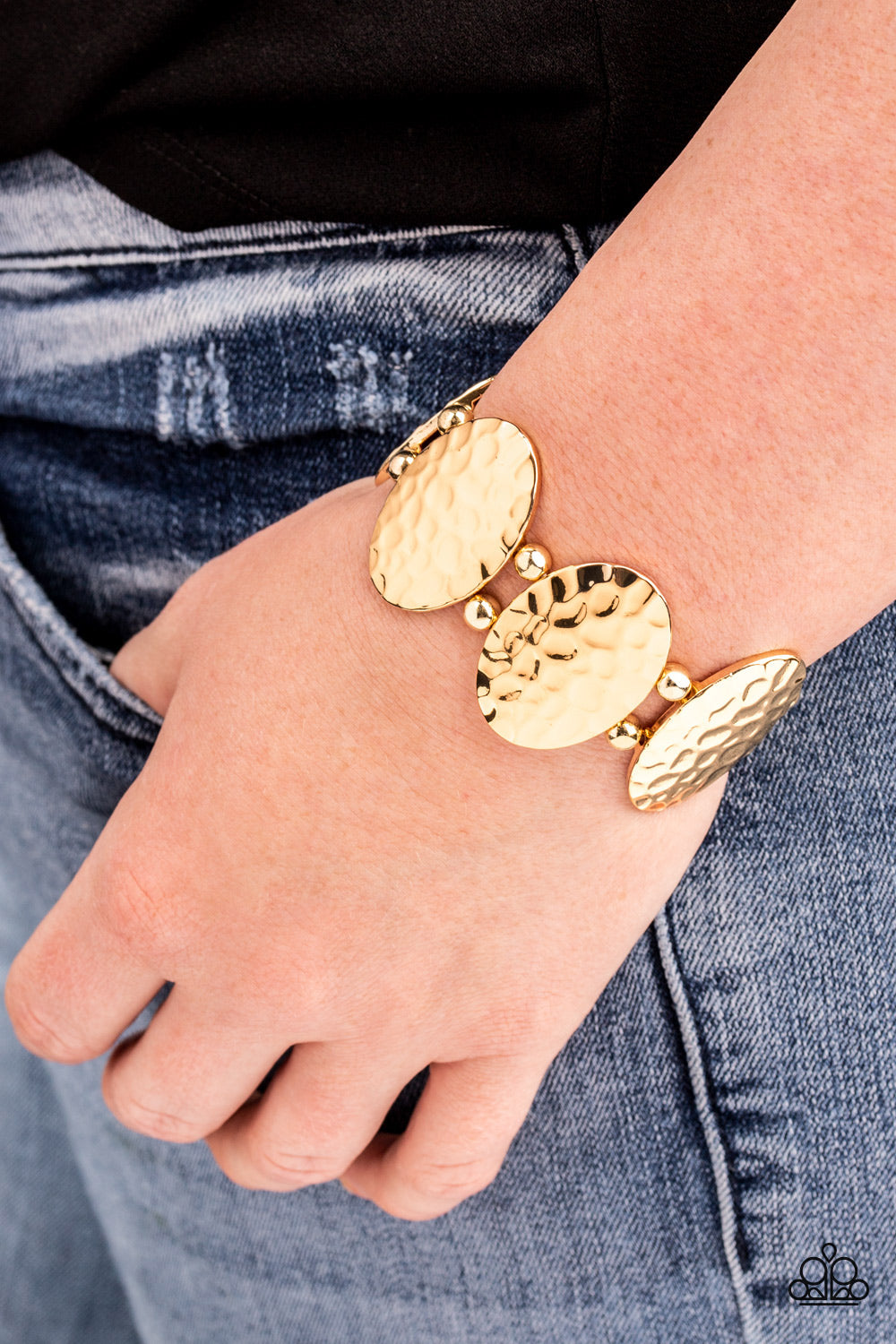 Paparazzi Accessories-Radial Reflections Gold Bracelet