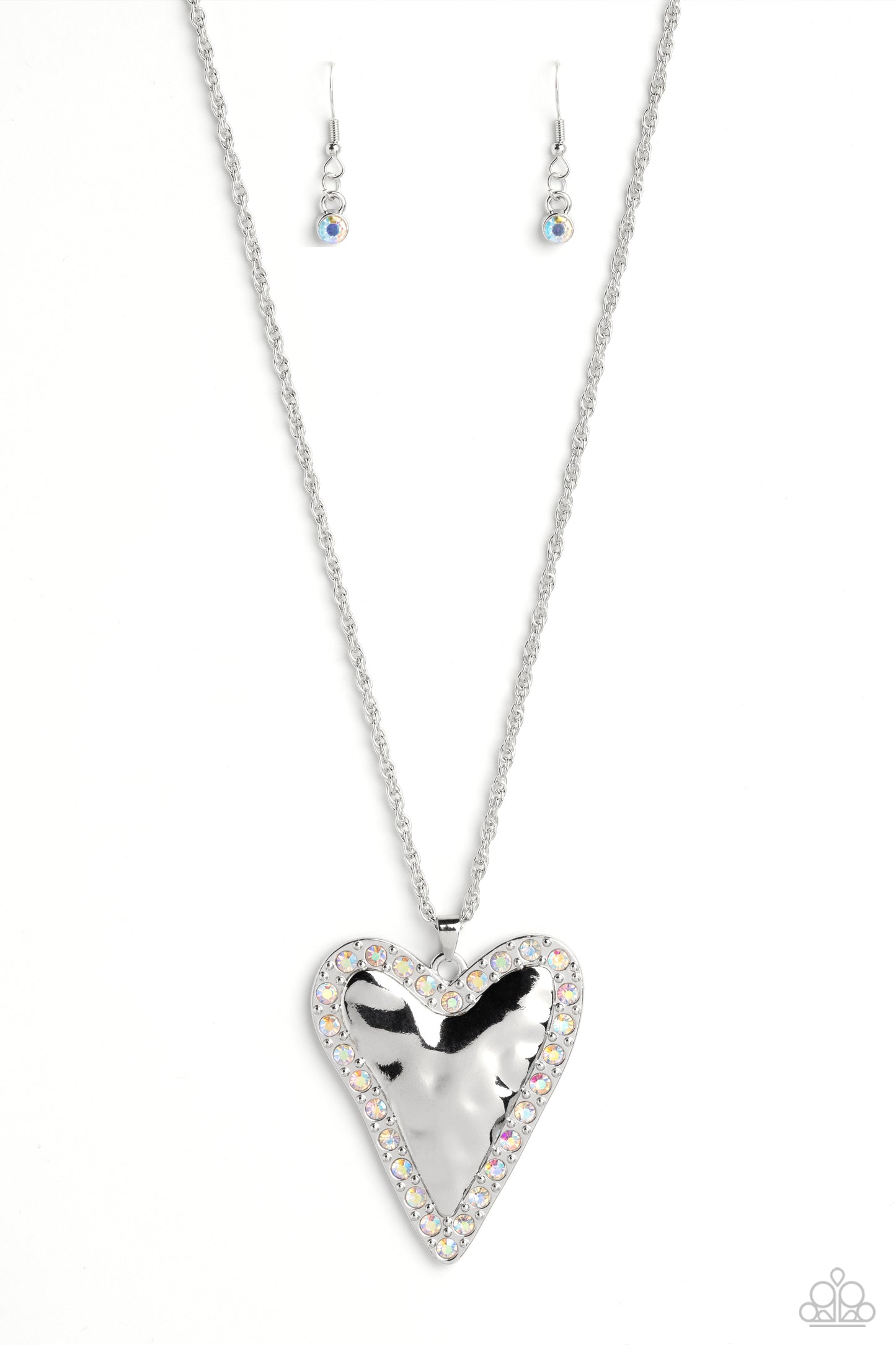 Paparazzi Accessories-Radiant Romeo Multi Iridescent Heart Necklace Set