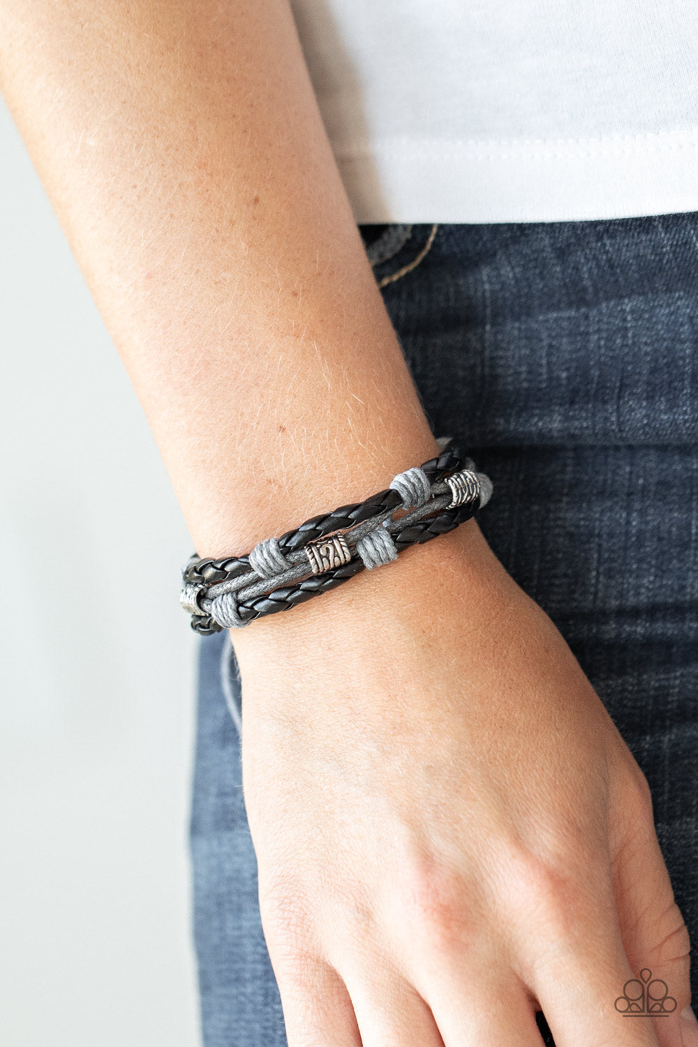 Paparazzi Accessories-Really Rugged Black Bracelet