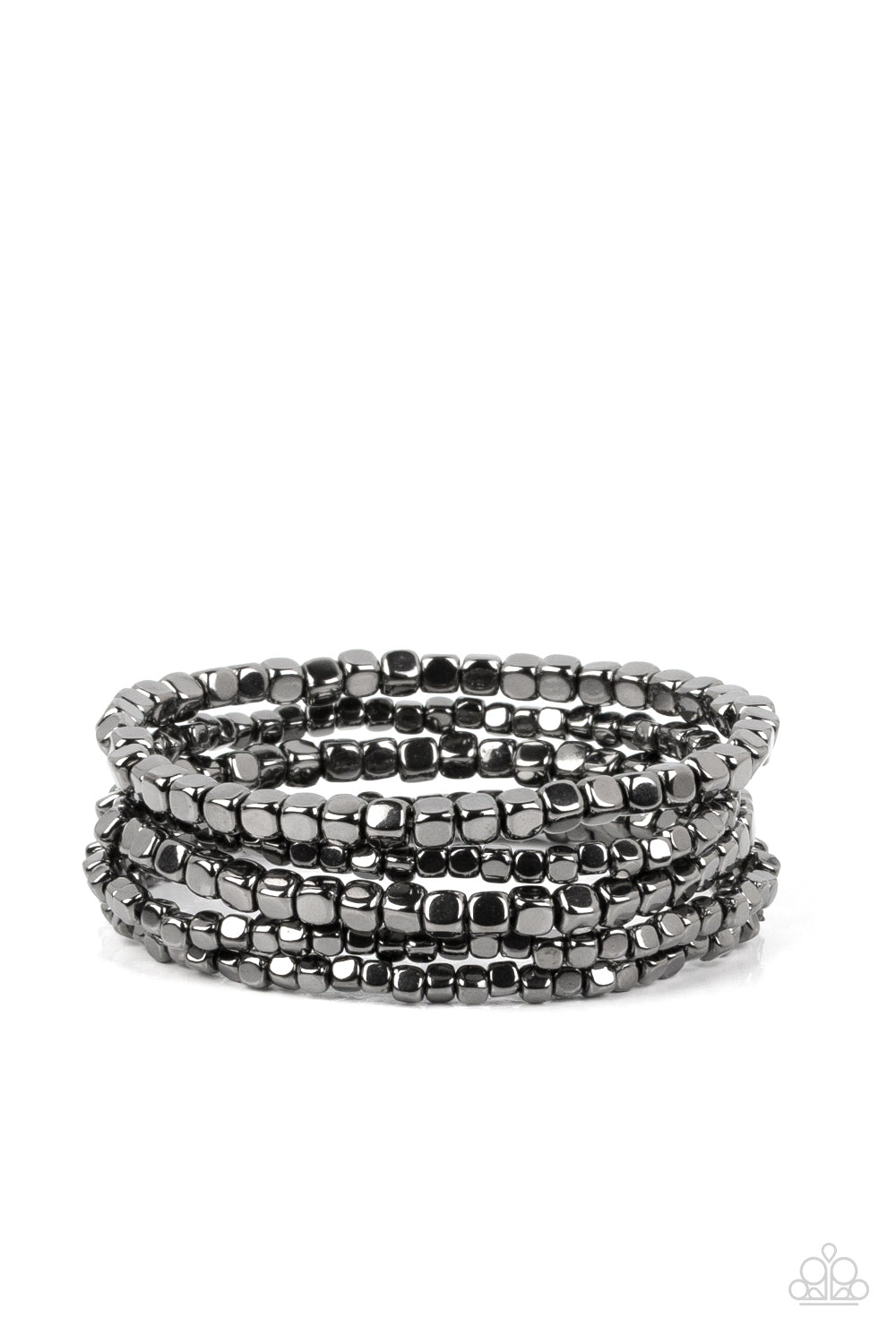 Paparazzi Accessories-Right on CUBE Black Glistening Bead Bracelet