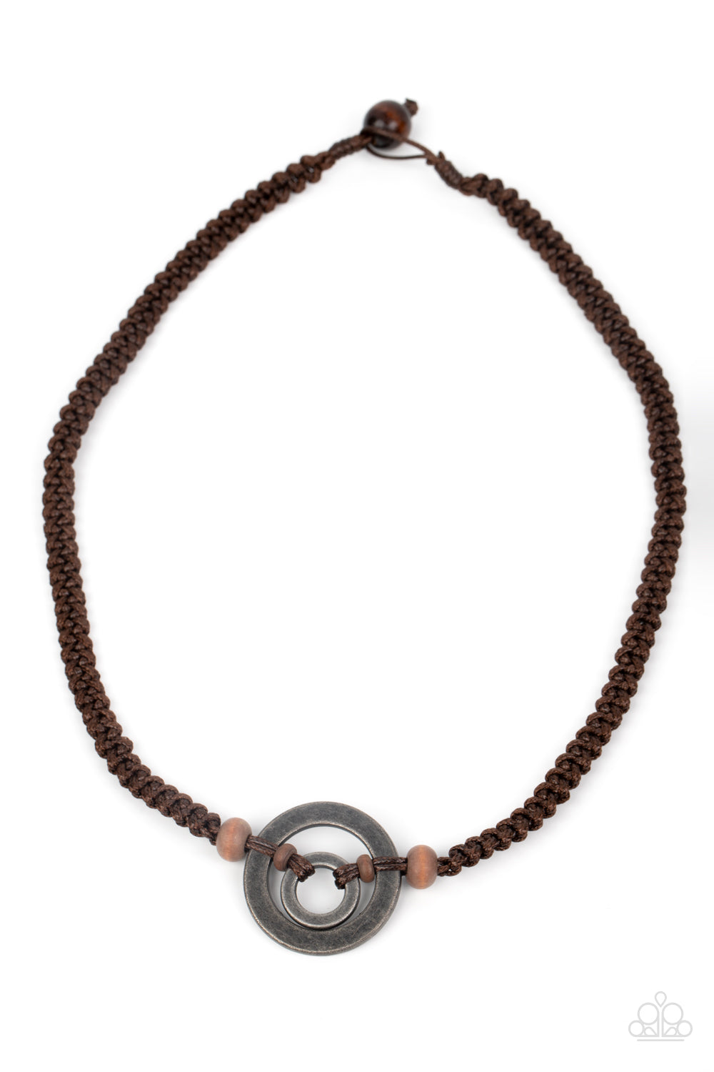Paparazzi Accessories-Rural Reef Brown Wooden Bead Men's Neck Cord
