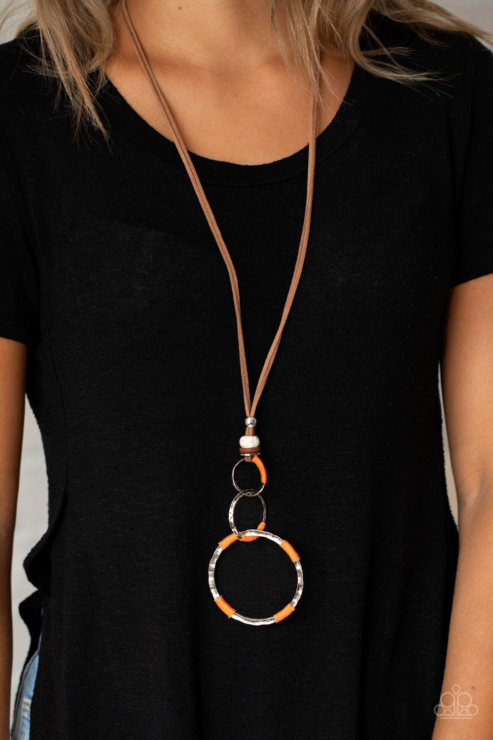 Paparazzi Accessories-Rural Renovation Orange Threaded Necklace Set