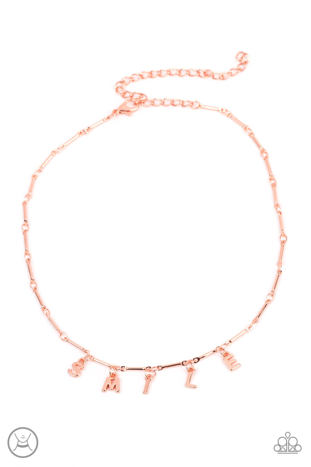 Paparazzi Accessories-Say My Name Copper Inspired SMILE Choker Set