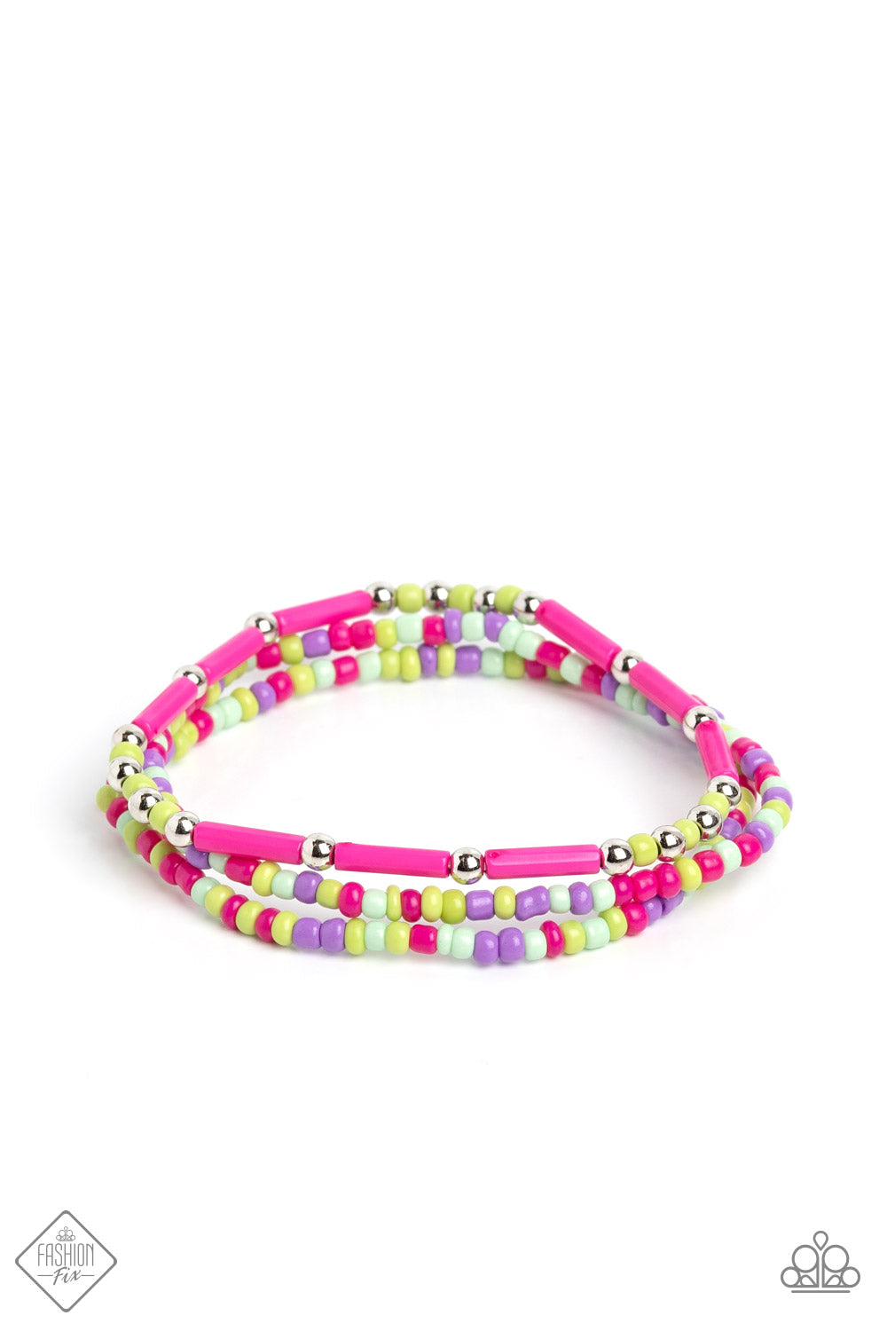 Paparazzi Accessories-Shoreline Sketch Pink January Fashion Fix Bracelet