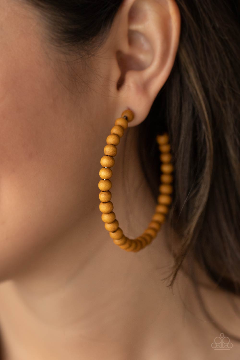 Paparazzi Accessories-Should Have, Could Have, WOOD HAVE Brown Wooden Bead Earrings