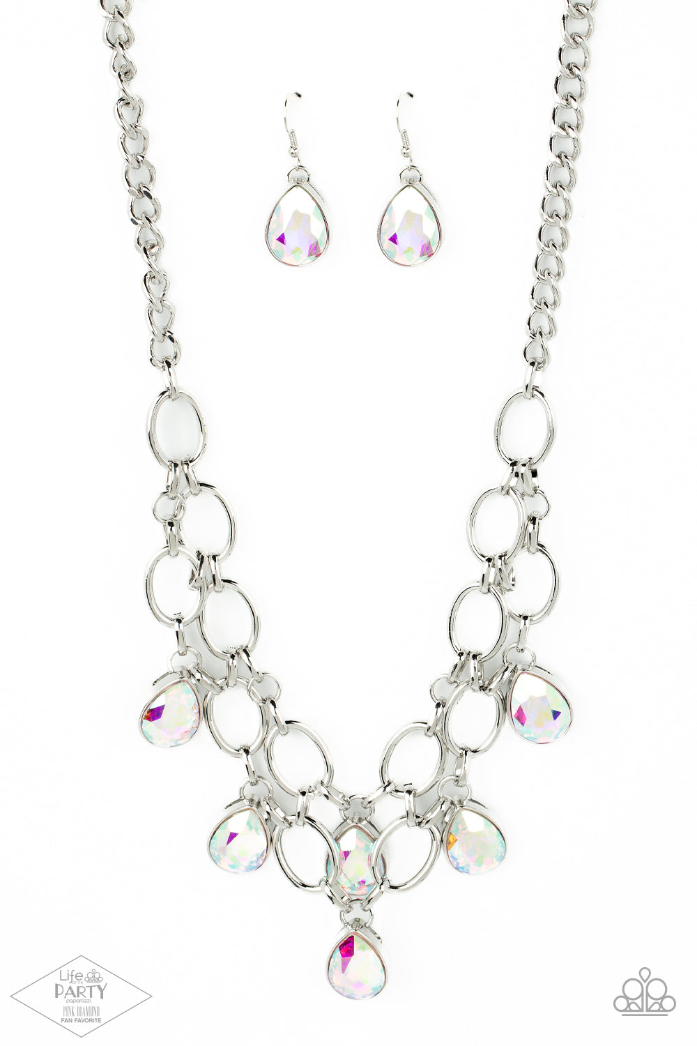 Paparazzi Accessories-Show-Stopping Shimmer Multi Iridescent Necklace Set