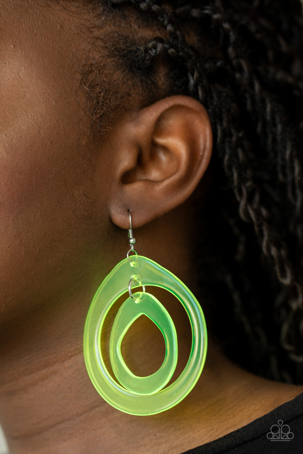 Paparazzi Accessories-Show Your True NEONS Yellow Earrings