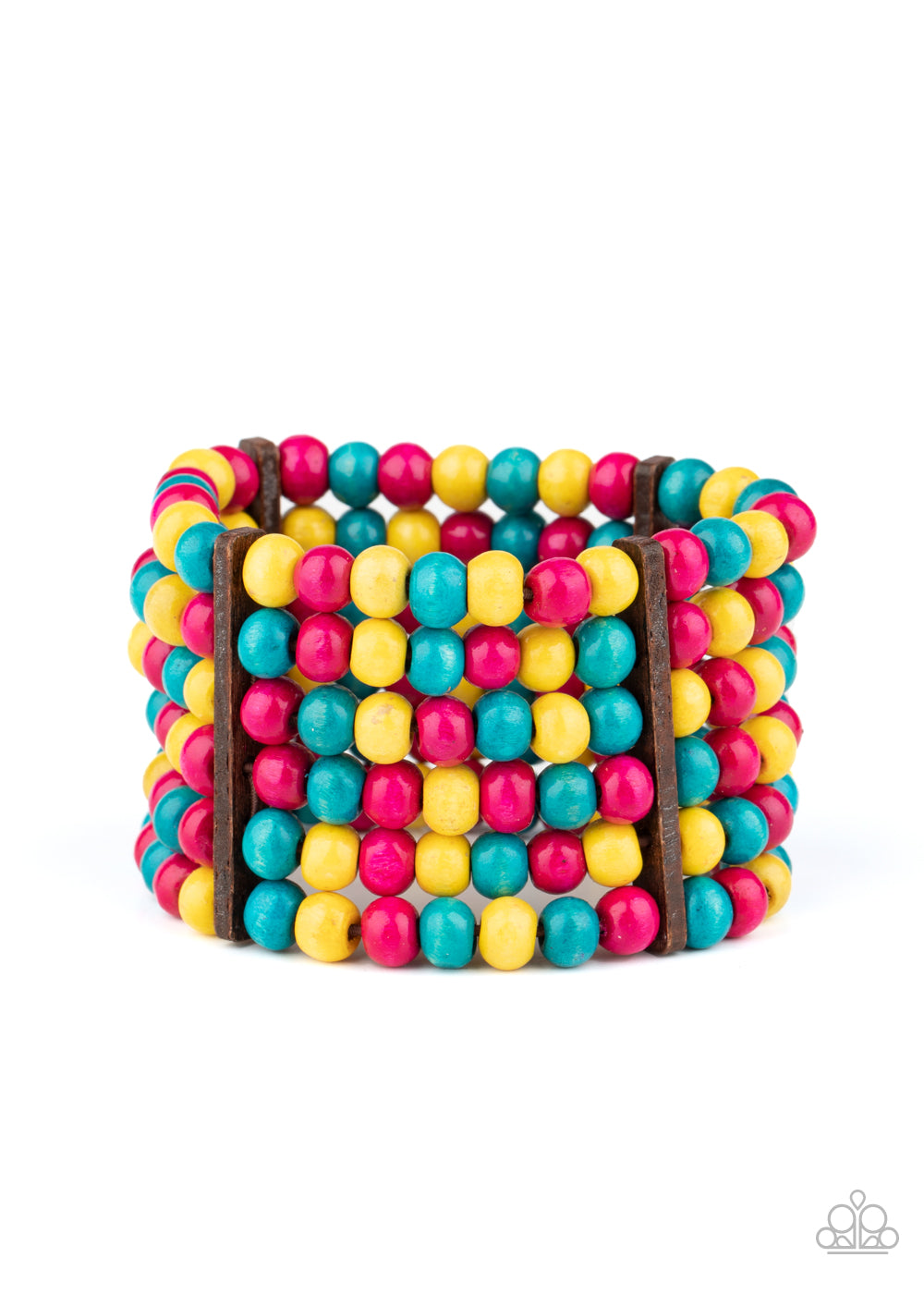 Paparazzi Accessories-Tanning in Tanzania Multi Colored Wooden Bead Bracelet