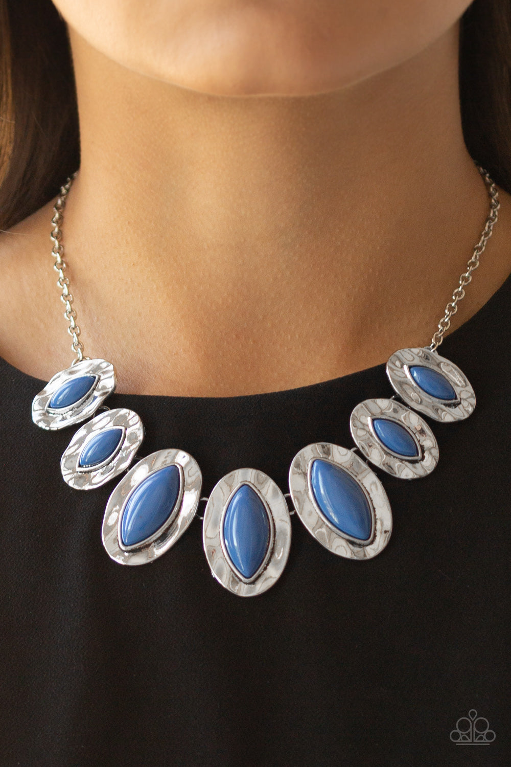 Paparazzi Accessories-Terra Color Blue Necklace Set