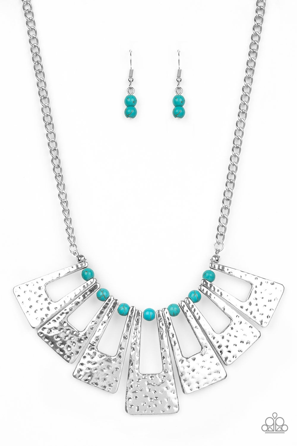 Paparazzi Accessories-Terra Takeover Blue Necklace Set